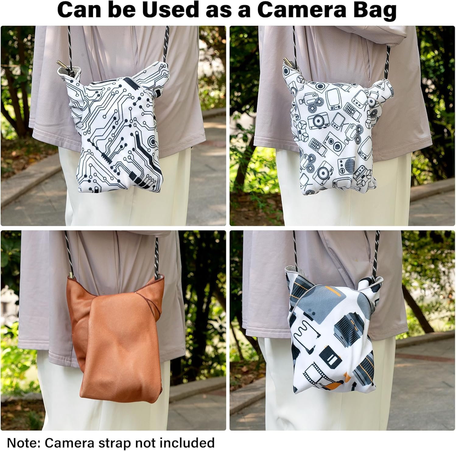 Walking Way Self-Adhesive Magic Cloth Makeup Bag, Portable Protective Cosmetic Pouch, Camera Lens Wrap, Stylish Travel Organizer for Beauty Essentials, Travel, Gifts & Daily Use image number 4