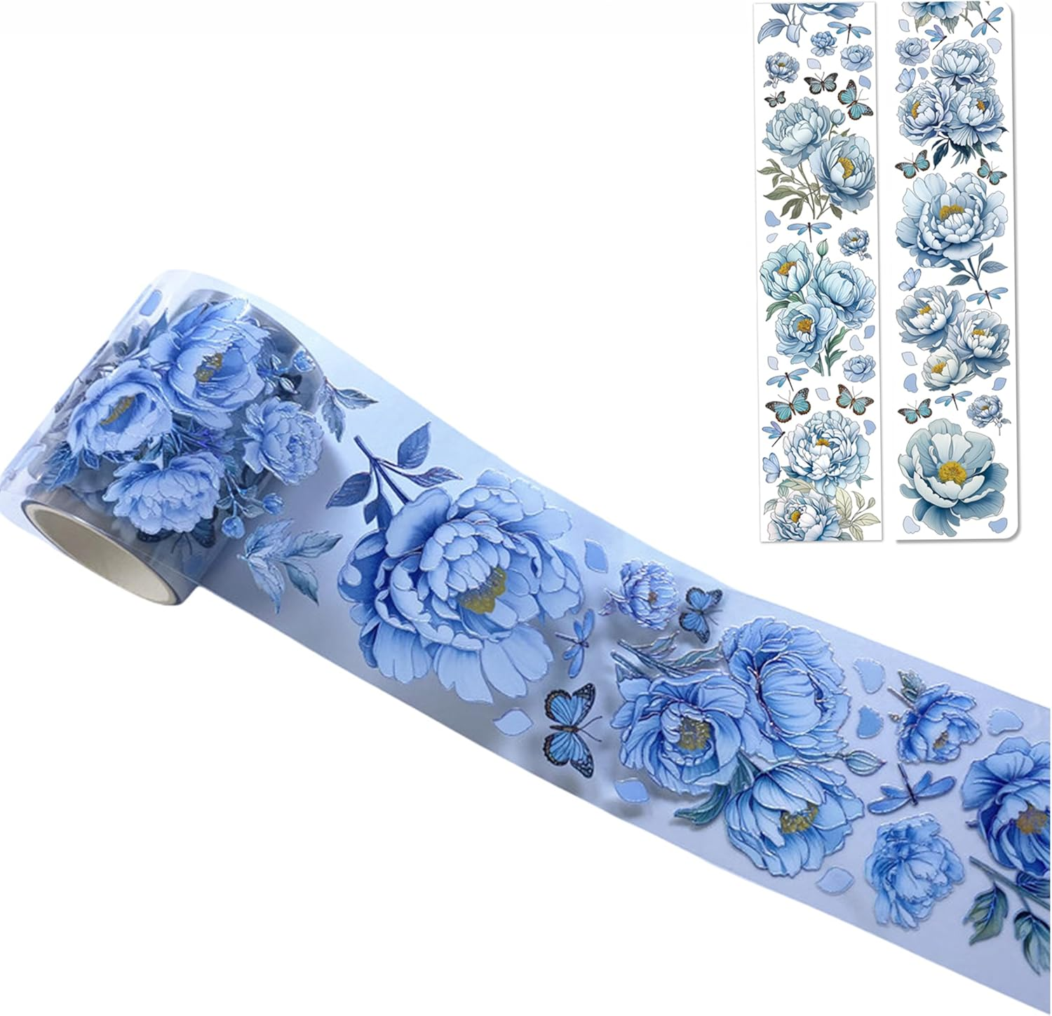 Vintage Floral Tapes,Craft Tape,Handbook Decoration Sticker, Handbook Tape with Plant Decoration Stamping Crafts,Diy Gift Wrapping Crafts for Scrapbooking Supplies Party Decorations Books (Bamboo)