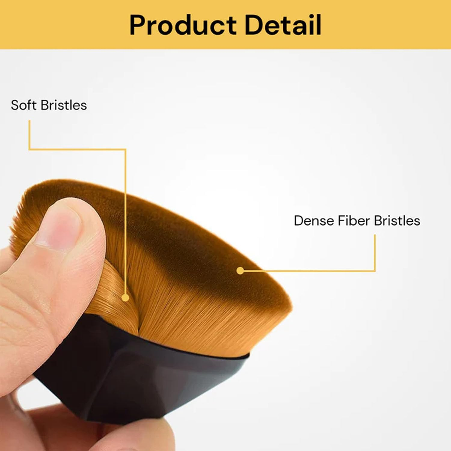 EZONEDEAL Magic Foundation Brush Petal No Trace Makeup Brush High Density Seamless Foundation Brush BB Cream Makeup Brush Loose Powder with Storage Box-Black image number 2