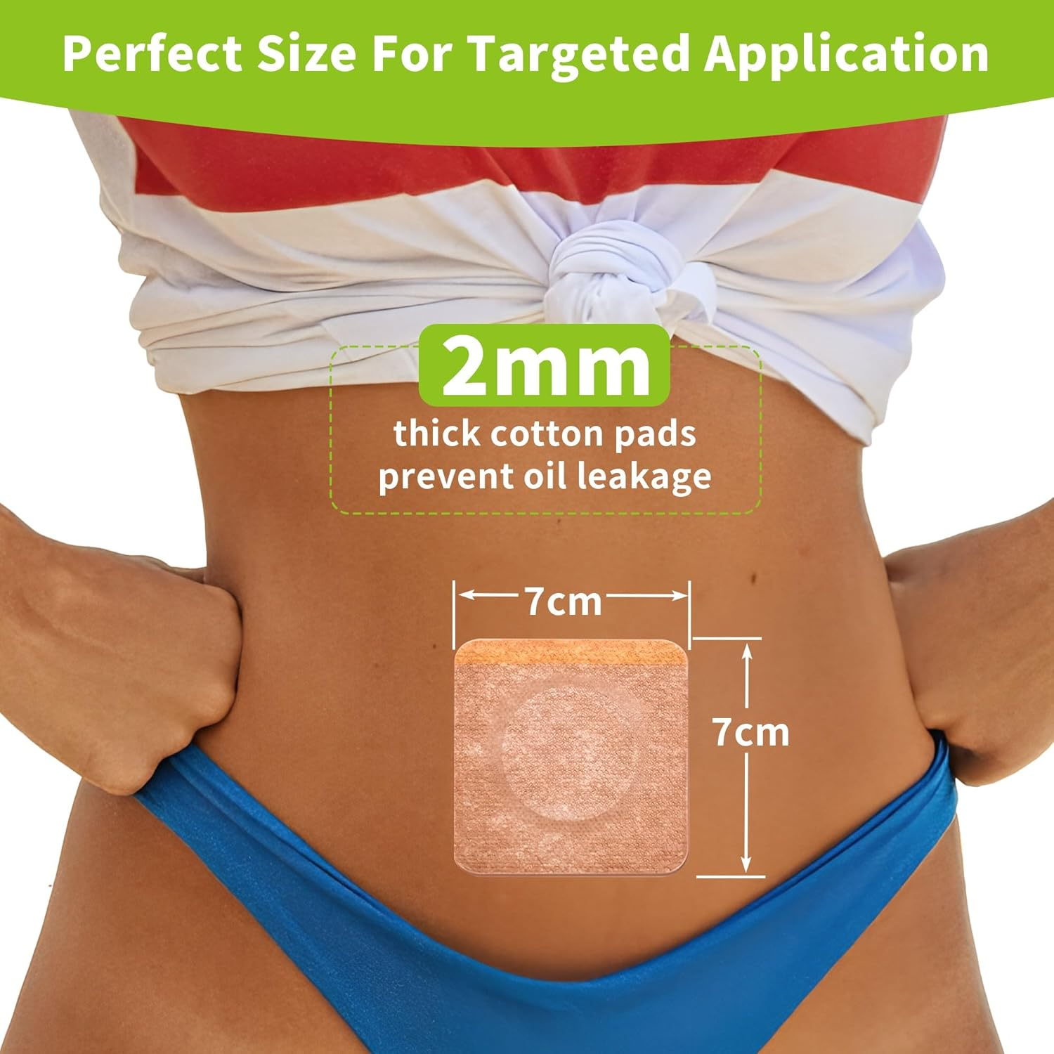 50Pcs Castor Oil Pack Wrap Patches for Belly Button, Cotton Self-Adhesive Castor Oil Wrap Patch, Highly Absorbent Anti-Leakage, Portable,Easy Use image number 5