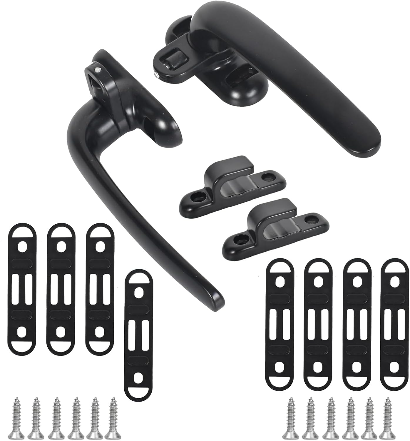 2 Pieces Aluminum Window Handle, Window Handle, Alloy Window Handles, Stainless Steel Sliding Interior and Exterior Window Handle for Door Windows