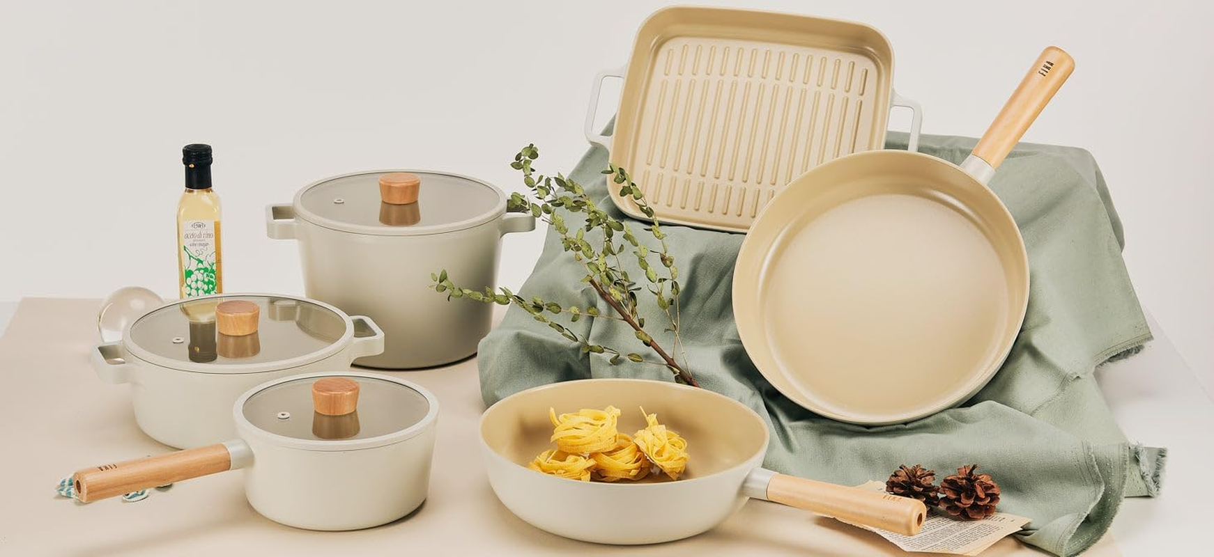 Neoflam Fika IH Induction Non-Stick Grill Pan 26Cm, Bone image number 1