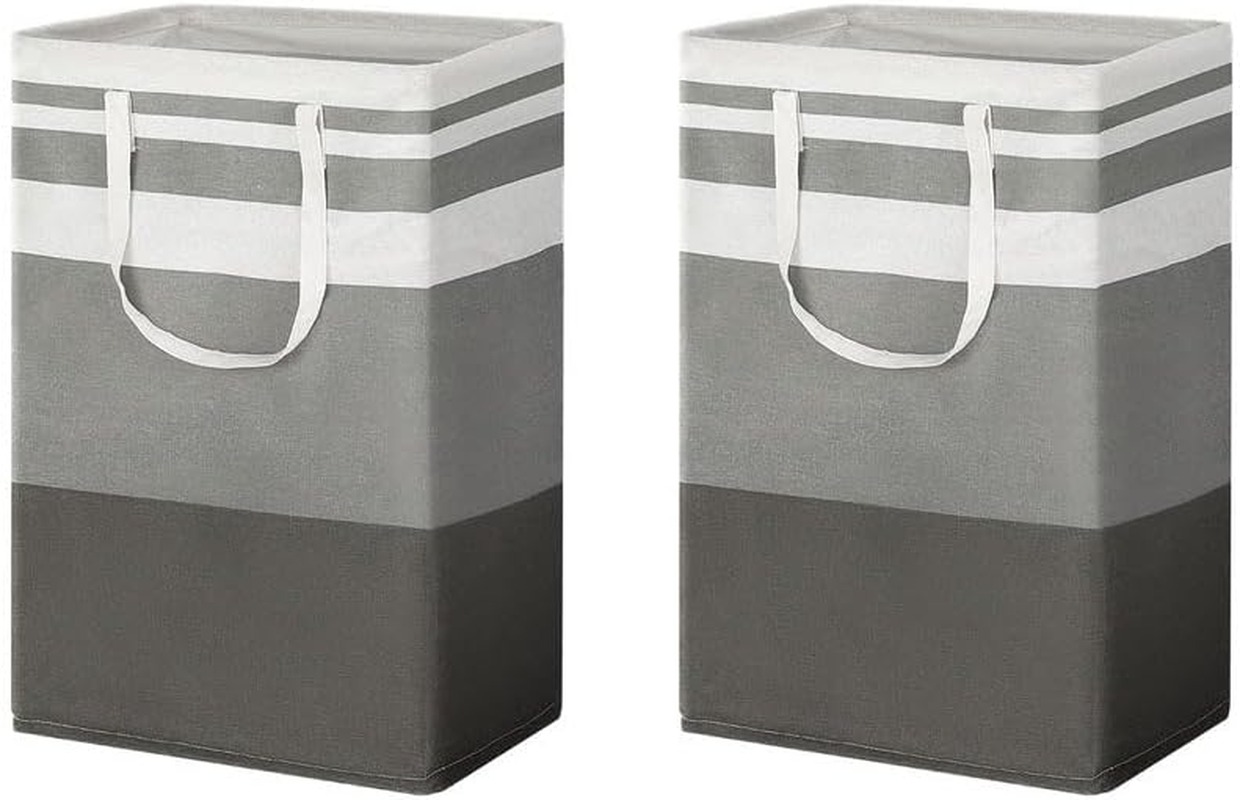 Artiss 2X Laundry Basket Hamper Foldable Washing Clothes Storage Organiser Grey