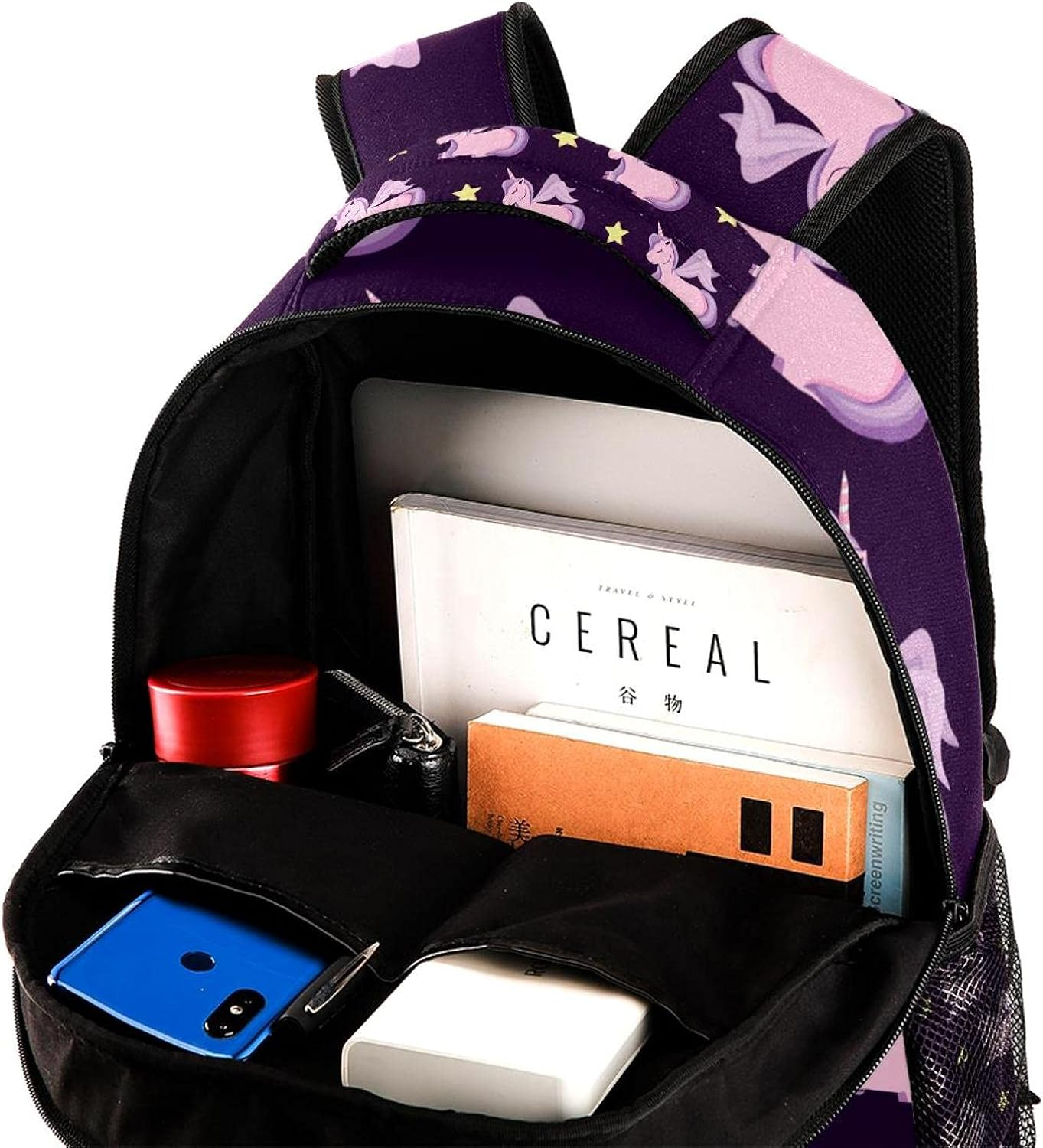 Cute Unicorns of Fairy Tale Pattern Backpack Students Shoulder Bags Travel Bag College School Tote Backpacks image number 1