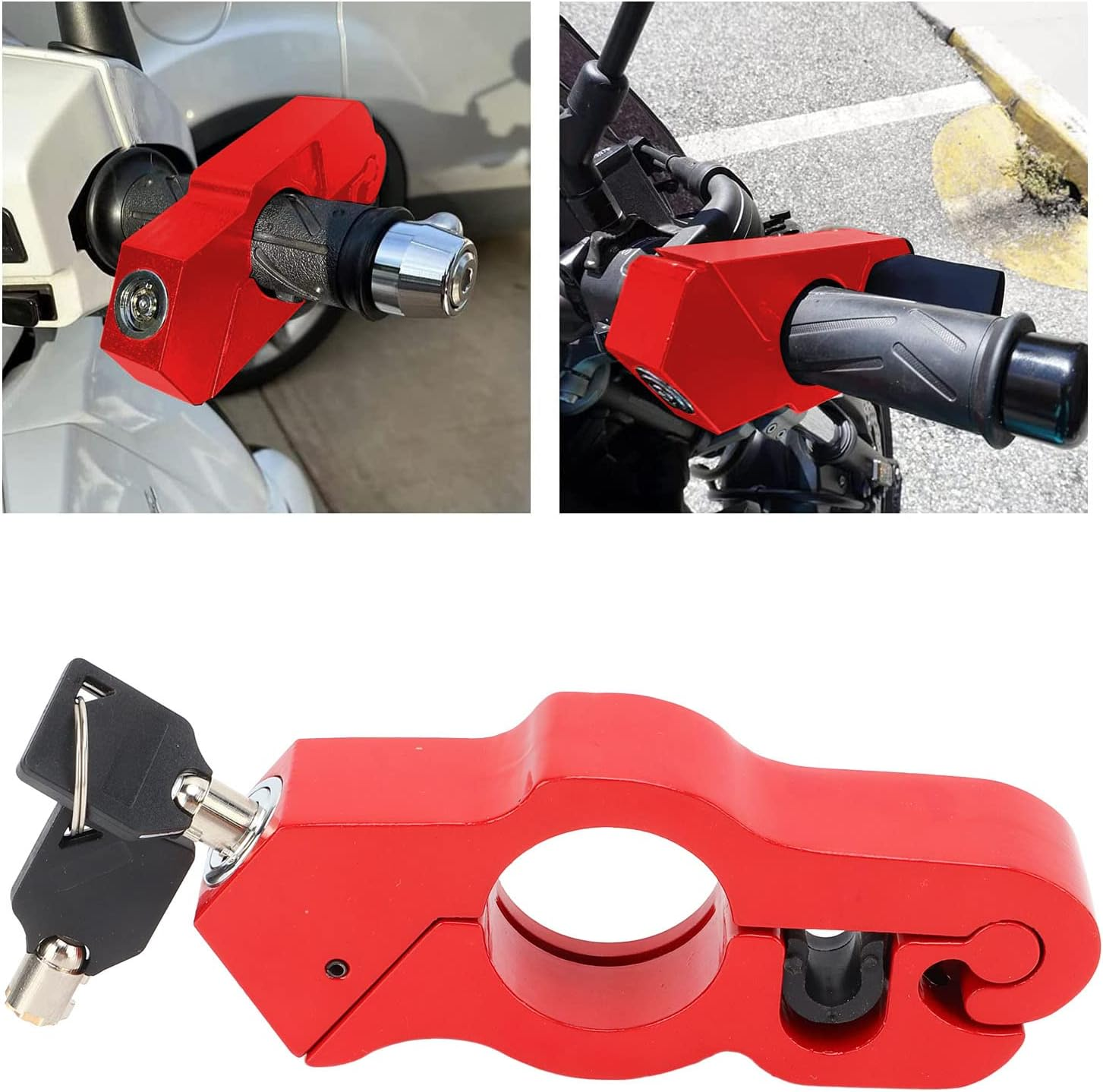 Motorcycle Handlebar Lock, Tamper Resistant Weatherproof Aluminum Alloy anti Theft Grip Lock with Applicable Scope for Scooters Atvs image number 5
