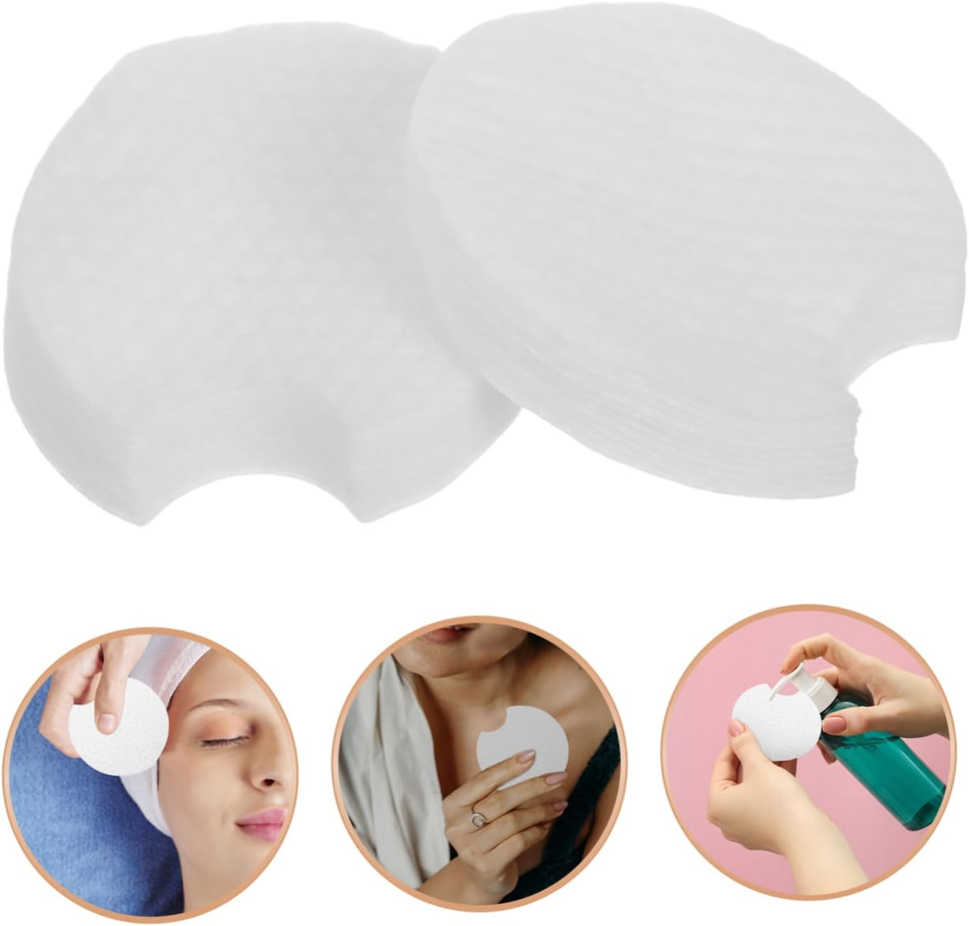 300Pcs Cotton Pads Nonwoven Pads for Gentle Face Exfoliation for Skincare Routine image number 1
