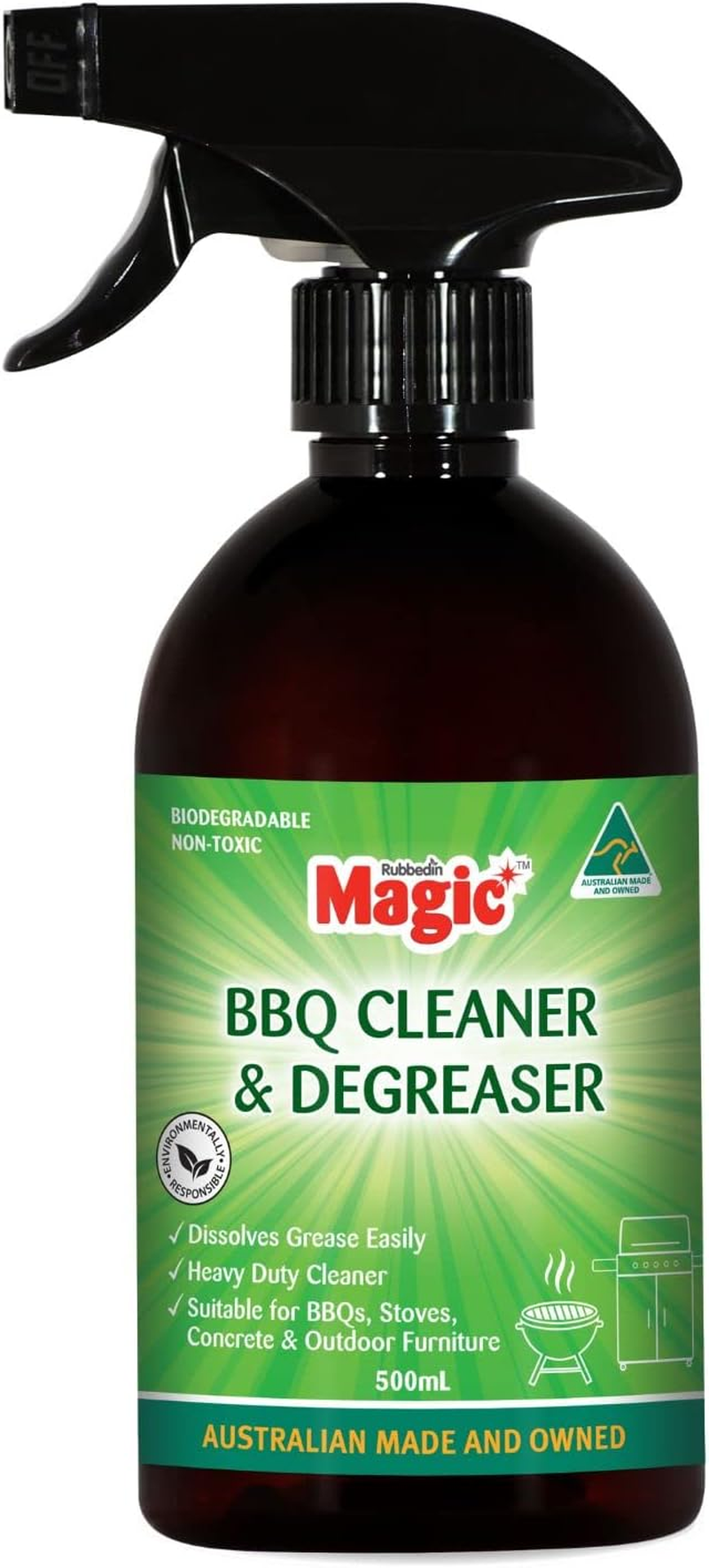 2 X Magic BBQ Cleaner & Degreaser, Food Safe, Non-Caustic & Biodegradable BBQ Cleaner 500Ml image number 2