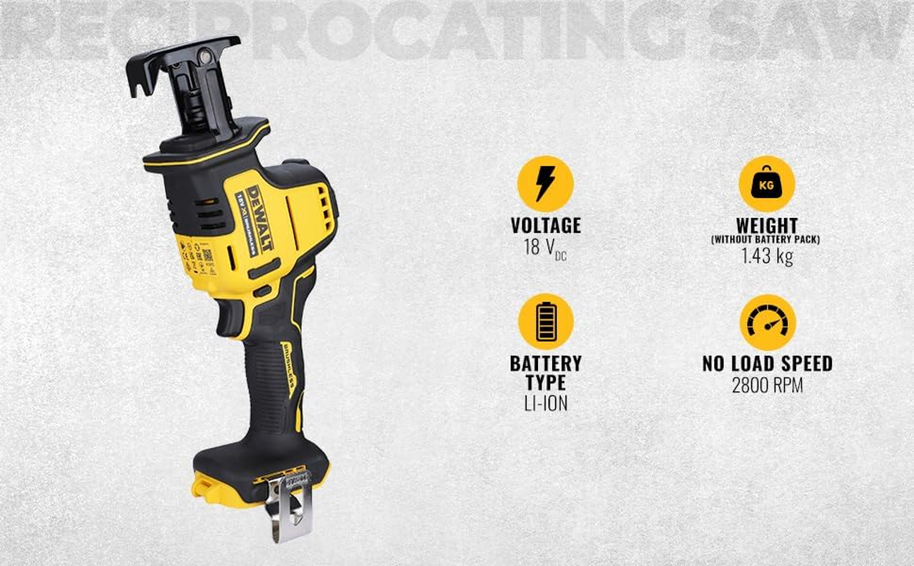 DEWALT 18V XR Brushless Compact Reciprocating Saw - Bare Unit DEWDCS369N image number 4