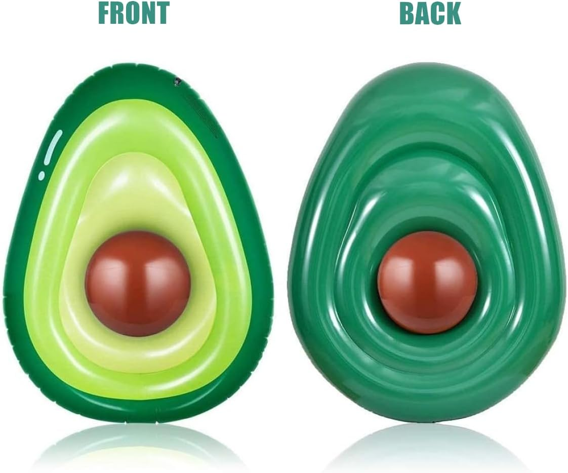 LATERN Giant Inflatable Avocado Float, 165 Cm Large PVC Swimming Pools Float Lounge Beach Floaty with Water Ball for Children Adults Pool Beach Party Toy image number 4