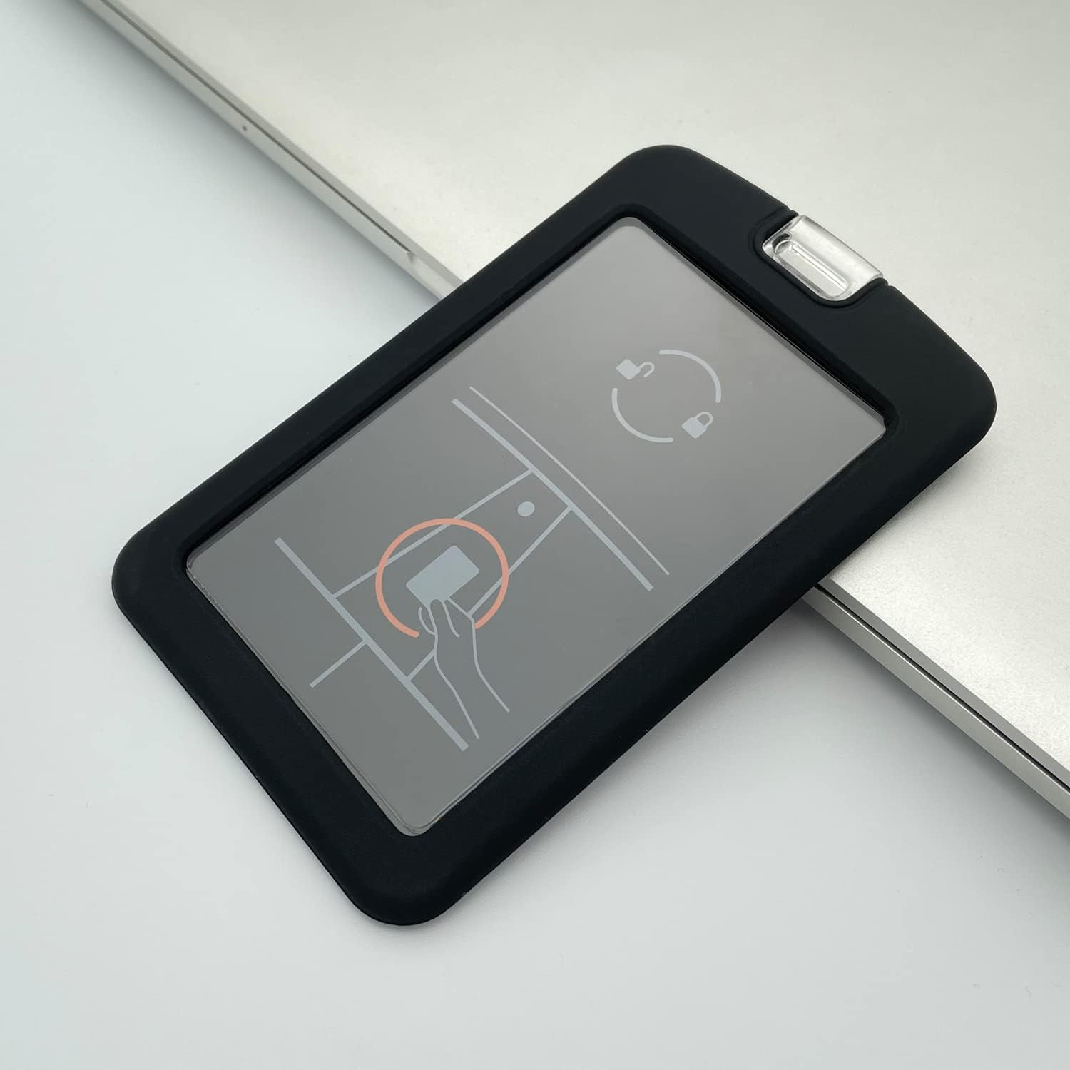 TANDRIVE 2PCS Silicone Key Card Holder Case Compatible with Tesla Model 3 Model Y Cybertruck and Rivian，Key Protector Cover Accessories Including Key Chain, Black and Black image number 2