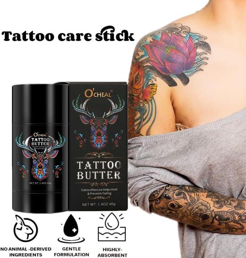 2 Pack Tattoo Aftercare Butter Balm,Tattoo Balm for Old & New Tattoo Moisturizer Healing Brightener for Color Enhance, Natural Organic Tattoo Cream, Daily Tattoo Care Moisturizer image number 1