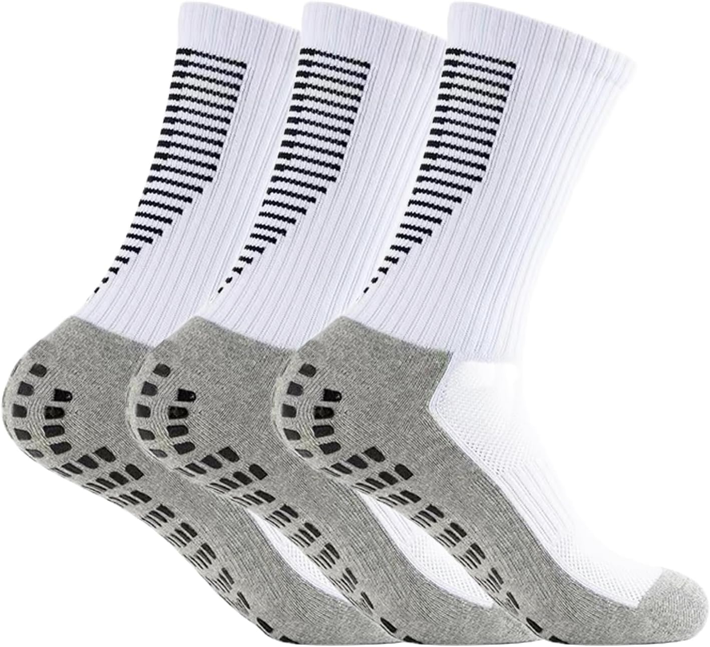TRADERPLUS 3 Pairs Men'S Soccer Socks anti Slip, Grip Socks Soccer Non Slip Socks Training Athletic Socks