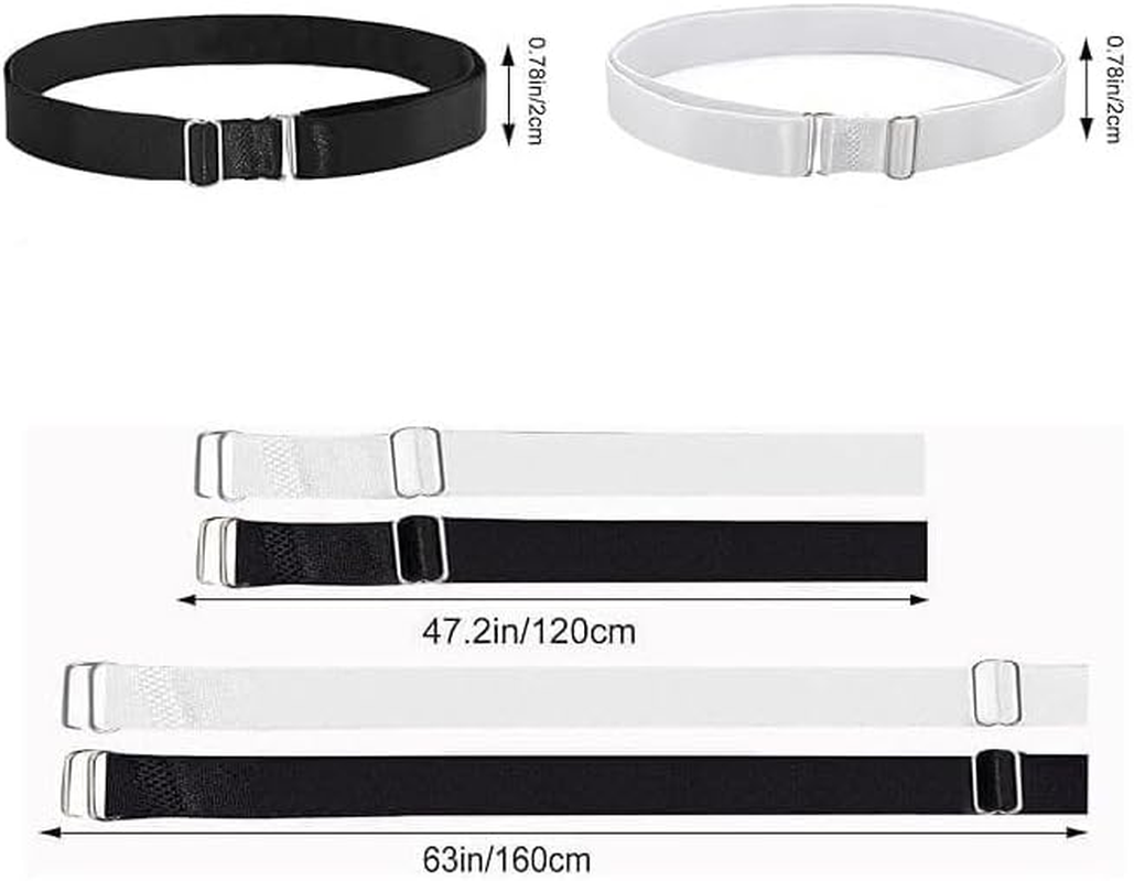 THJOPOKEEL 4Pcs Crop Tuck Crop Top Band Shirt Cropping Band Elastic Belts for Women Tops for Transform the Way You Style Your Tops (Black + White)