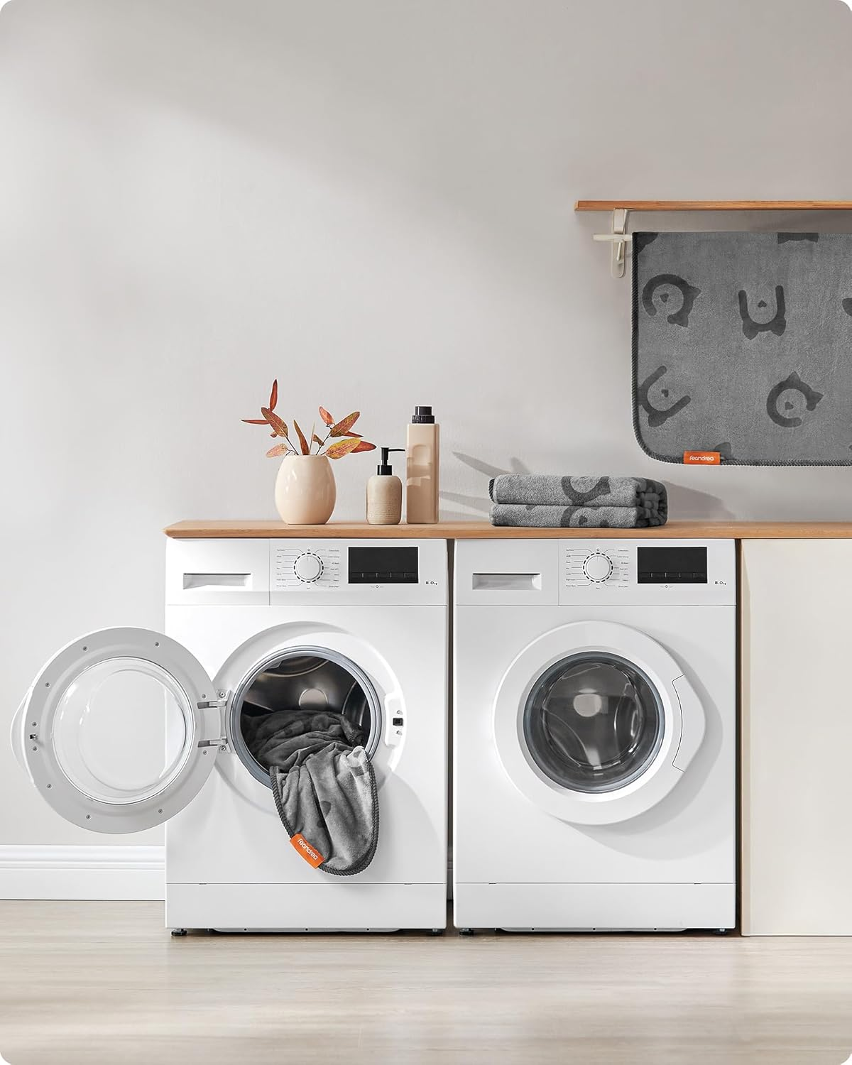 Feandrea Washable Dog Blanket, Set of 3 Pet Blankets, XL, 152 X 127 Cm, for Medium Large Dogs, Flannel, Protective Blanket for Sofa, Slate Grey PPB015G01