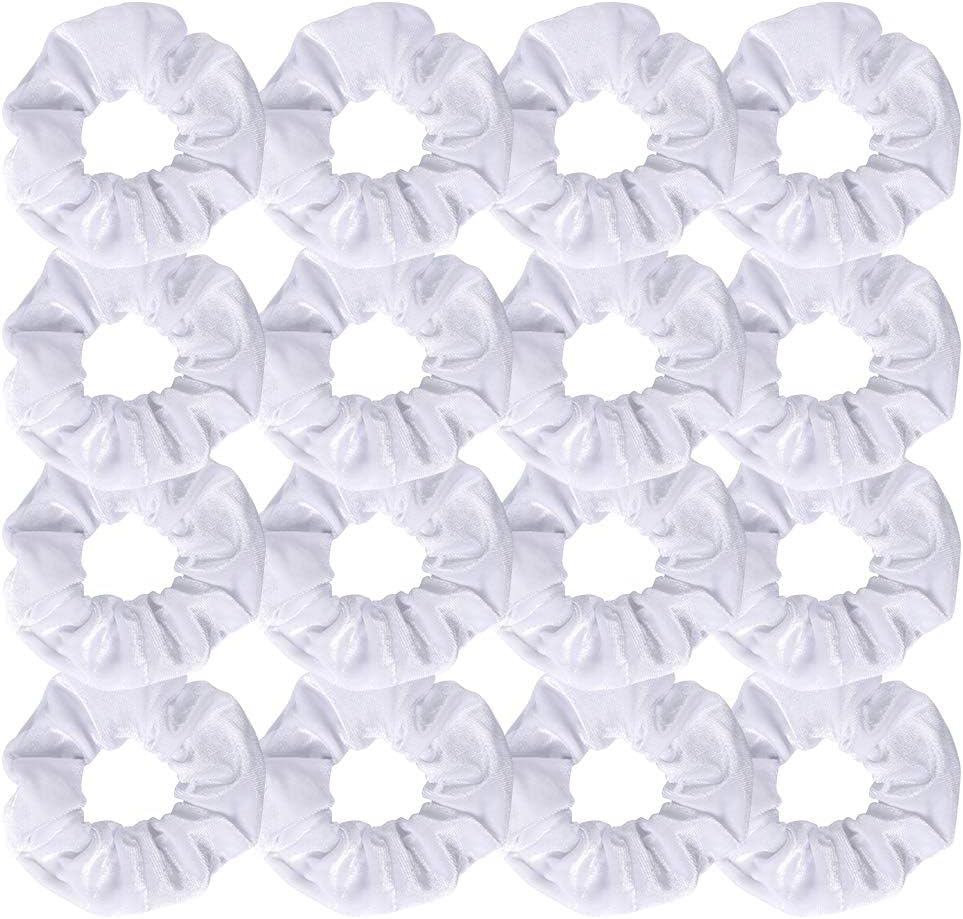 Semato 16 Pack White Velvet Scrunchies Hair Ties Elastics Ponytail Holder Hair Bands Scrunchie Accessories for Women and Girls - Black image number 3