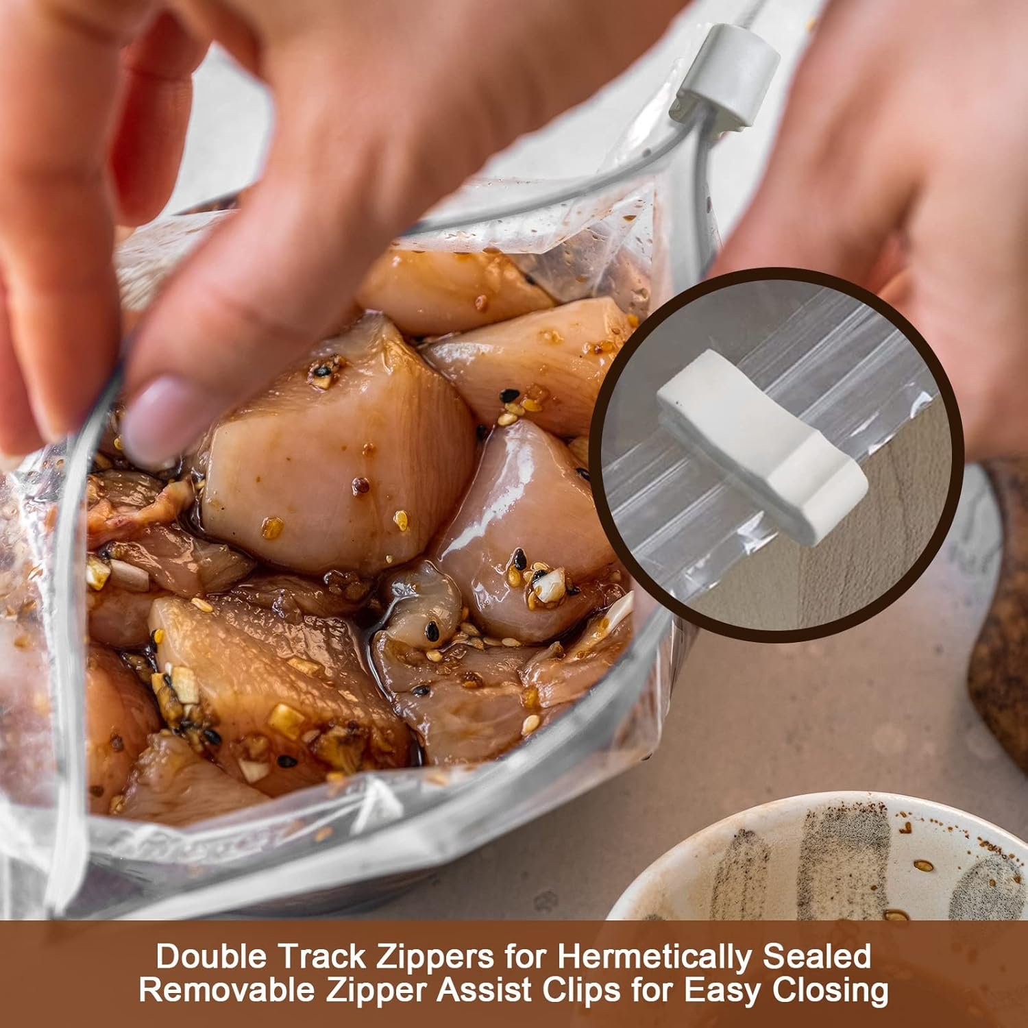 Turkey Brining Bag, 3 Pack Extra Large Thickened Brine Bag for Chicken, Double Zippers Seal Brine Bags for Beef/Pork, Holds up to 35Lbs