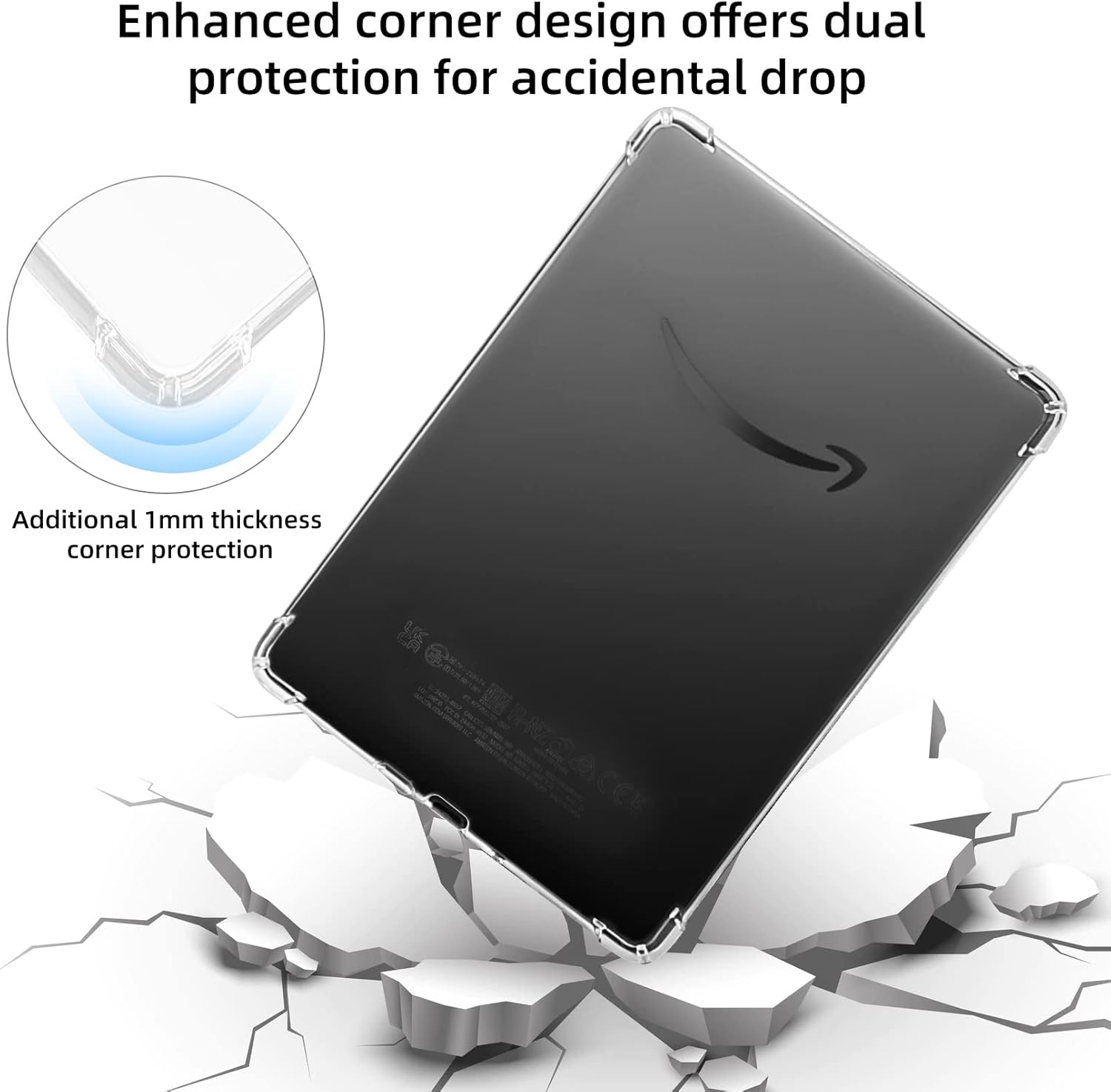 WALNEW Clear Case Cover for Kindle 11Th Gen 2024/2022 (6 Inch, Model: C2V2L3, RS23CV) - Slim Soft TPU Silicone Cover with Enhanced Corners for 6&rdquo; All-New Kindle 2024/2022 (Transparent) image number 1