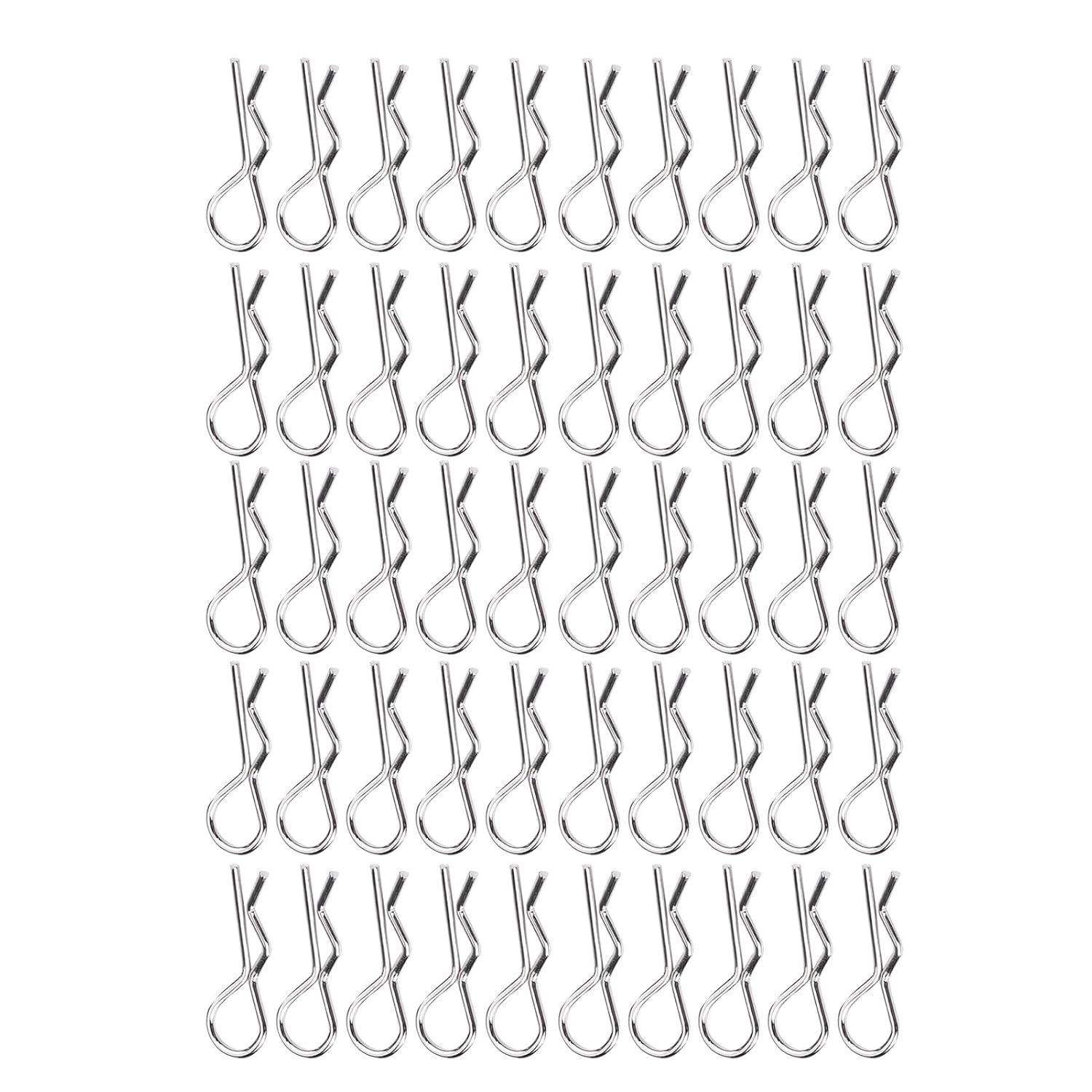 RC Shell Pin Set of 50 R Type Body Clip Pins for Remote Control Car 1/10 1/12 1/16 Scale Easy to Use for RC Hobbyists and Model Car Enthusiasts