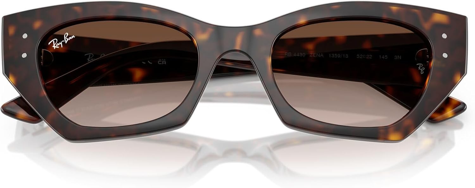 RAY-BAN Zena Non Polarised Sunglasses, 0RB4430, Havana & Gradient Brown, 49Mm image number 1