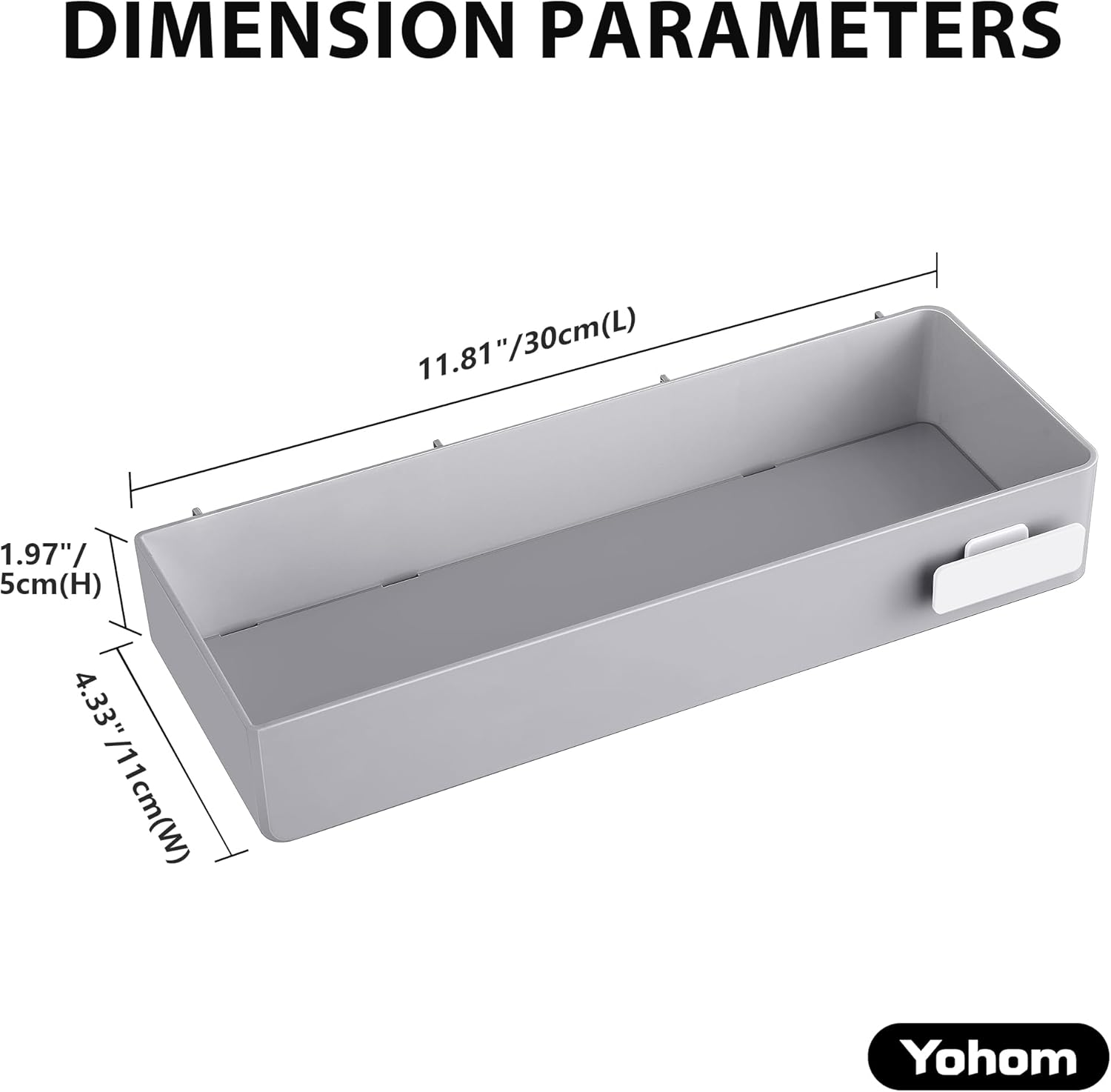 YOHOM Shower Caddy Adhesive Bathroom Shelf for Tile Wall Stick on Shower Shelf No Drilling White Shampoo Holder Organizer with Hook, Gray image number 2
