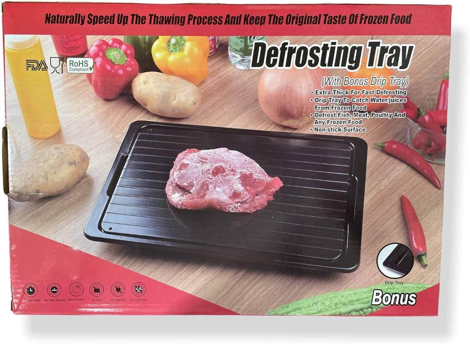 Fast Defrosting Meat Tray FDA Approved Large Miracle Aluminium Thawing Plate image number 5