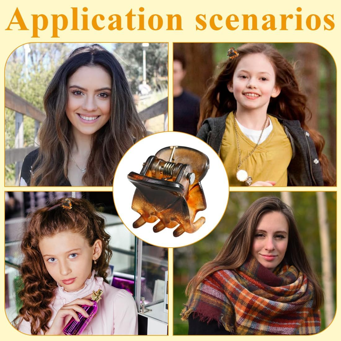 Weddhuis Pack of 36 Mini Hair Clips, Small Hair Clips, Claw Clips, Non-Slip Grip for Design, Children and Adults (1 Cm) (Black, Brown, White) image number 4