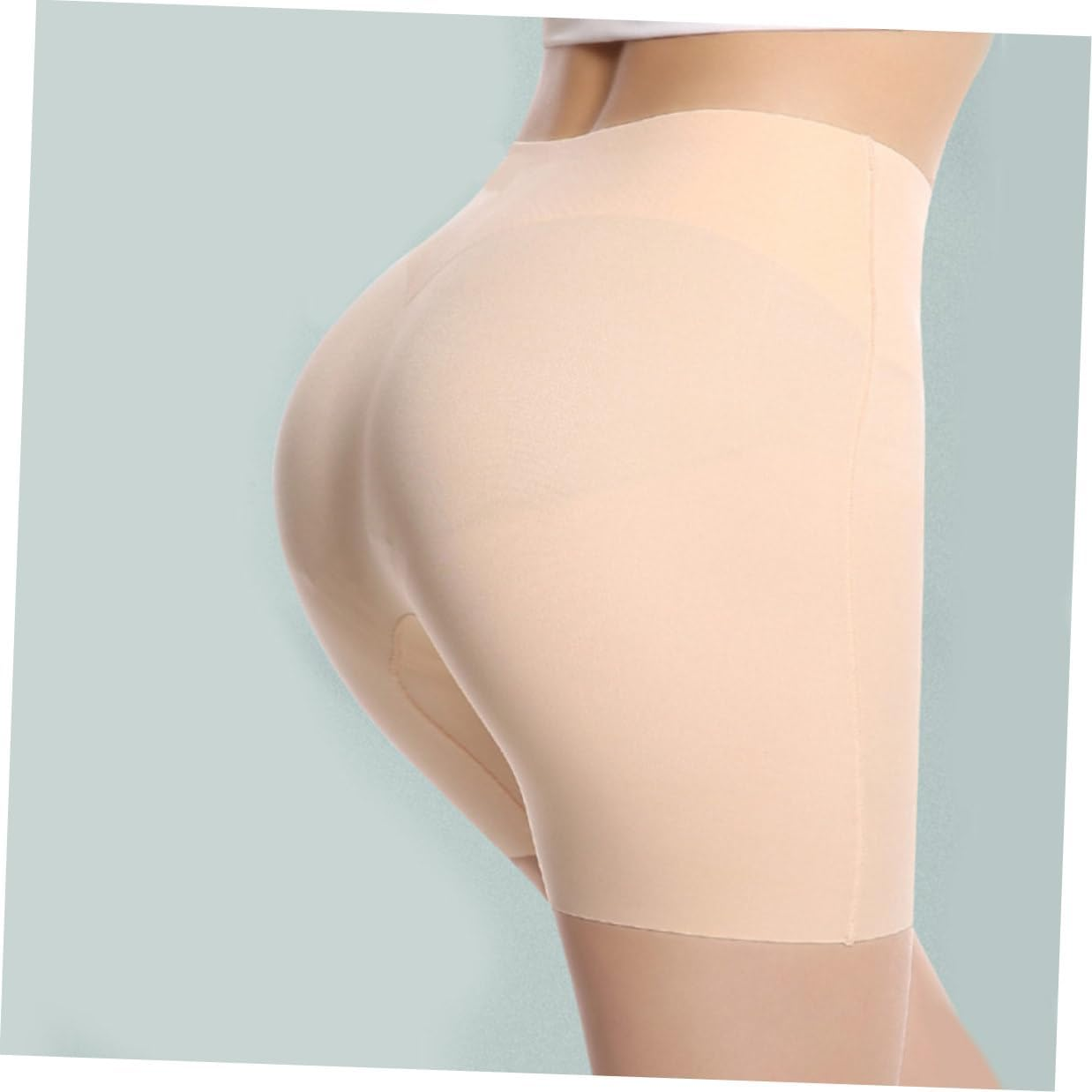 BESPORTBLE High Waist Seamless Ice Cooling Safety Pants Tummy Control and Butt Lifting, Skin Tone Underskirt Shorts for Women, Medium Rise Anti-Roll Short Leggings for Everyday Wear Khaki image number 5