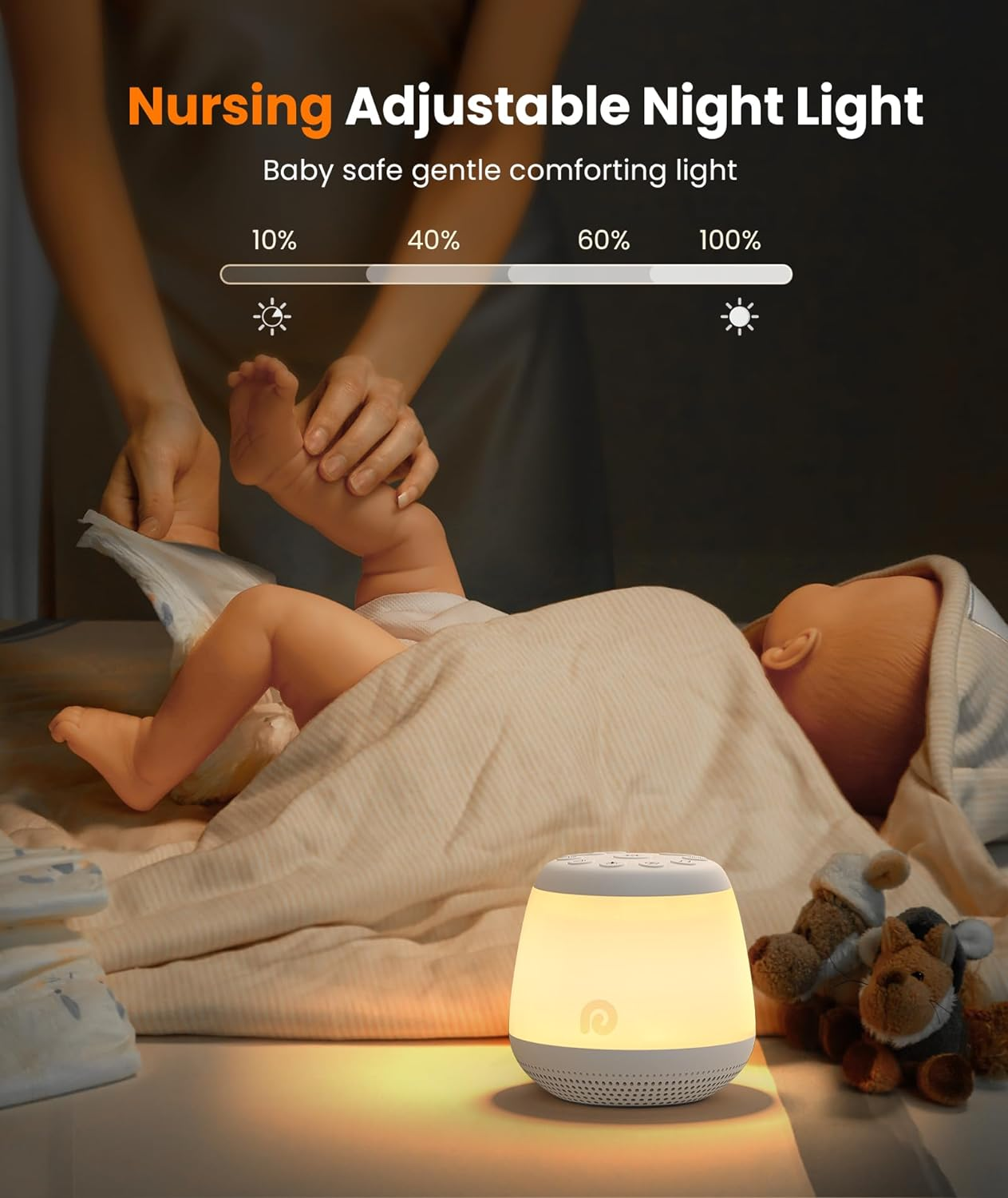 Dreamegg Sound Machine - D16MAX White Noise Machine for Baby & Adult Sleep, 24 Soothing Sounds with 3 Timer and Memory Founction, 8 Colors Adjustable Nightolights for Nursing, Portable for Travel