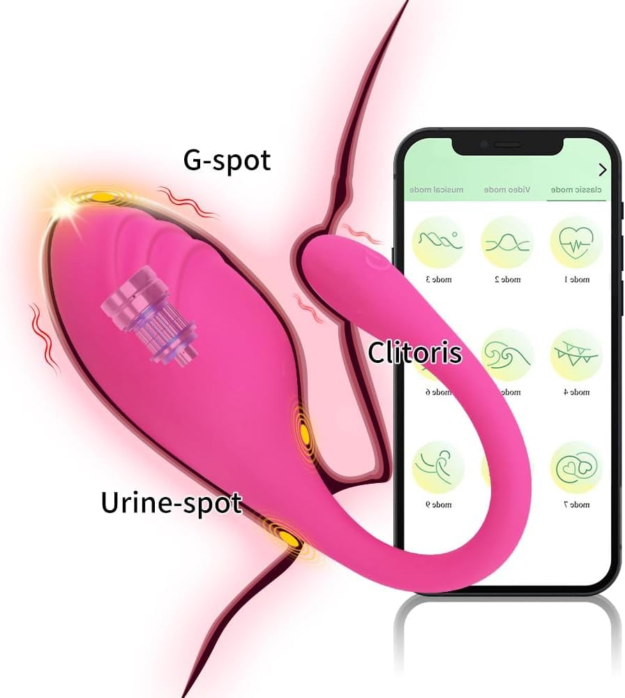 APP Remote Control G-Spot Panty Vibrator, Pink Fun Long Distance Bluetooth Wearable, Rechargerable Adult Sex Toys More than 9 Vibrations for Women and Couple, Female image number 3