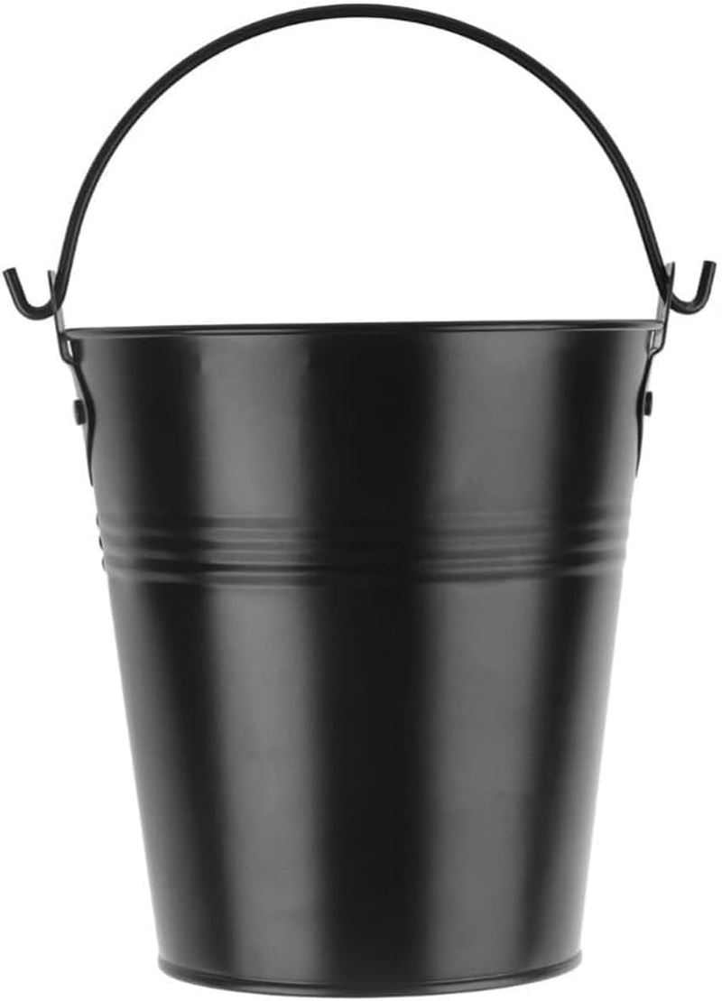 Poemtian Grease Bucket with 12-Pack Disposable Foil Liner, Rust-Proof Iron Alloy Drip Grease Can Tin Liners Replacment Drip Smoker Bucket Liners, Drip Tray Grease Bucket