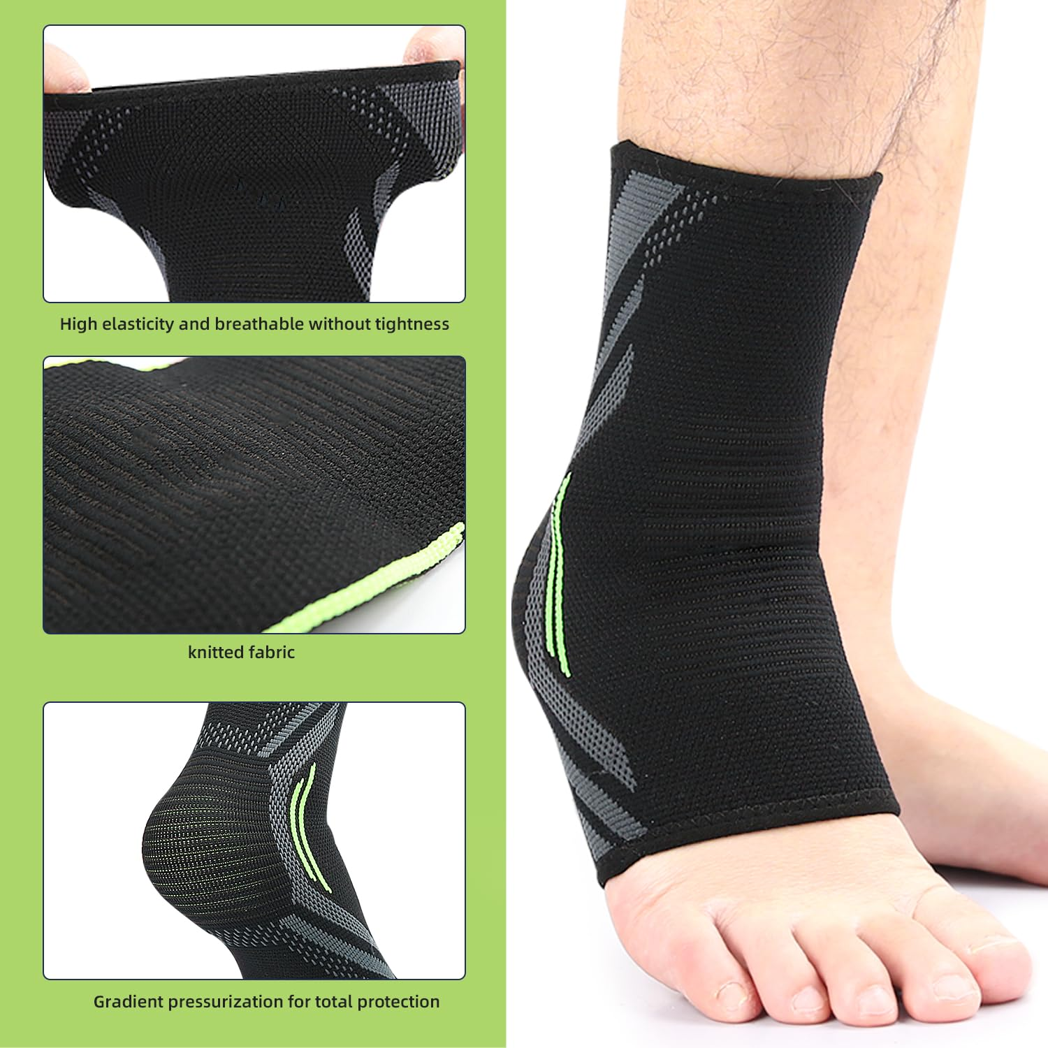 Ankle Support, Ankle Brace Compression Sleeve, Plantar Fasciitis Socks for Ligament Damage & Sprained Ankle, Relieves Achilles Tendonitis, Unisex (1Pairs) (XL) image number 3