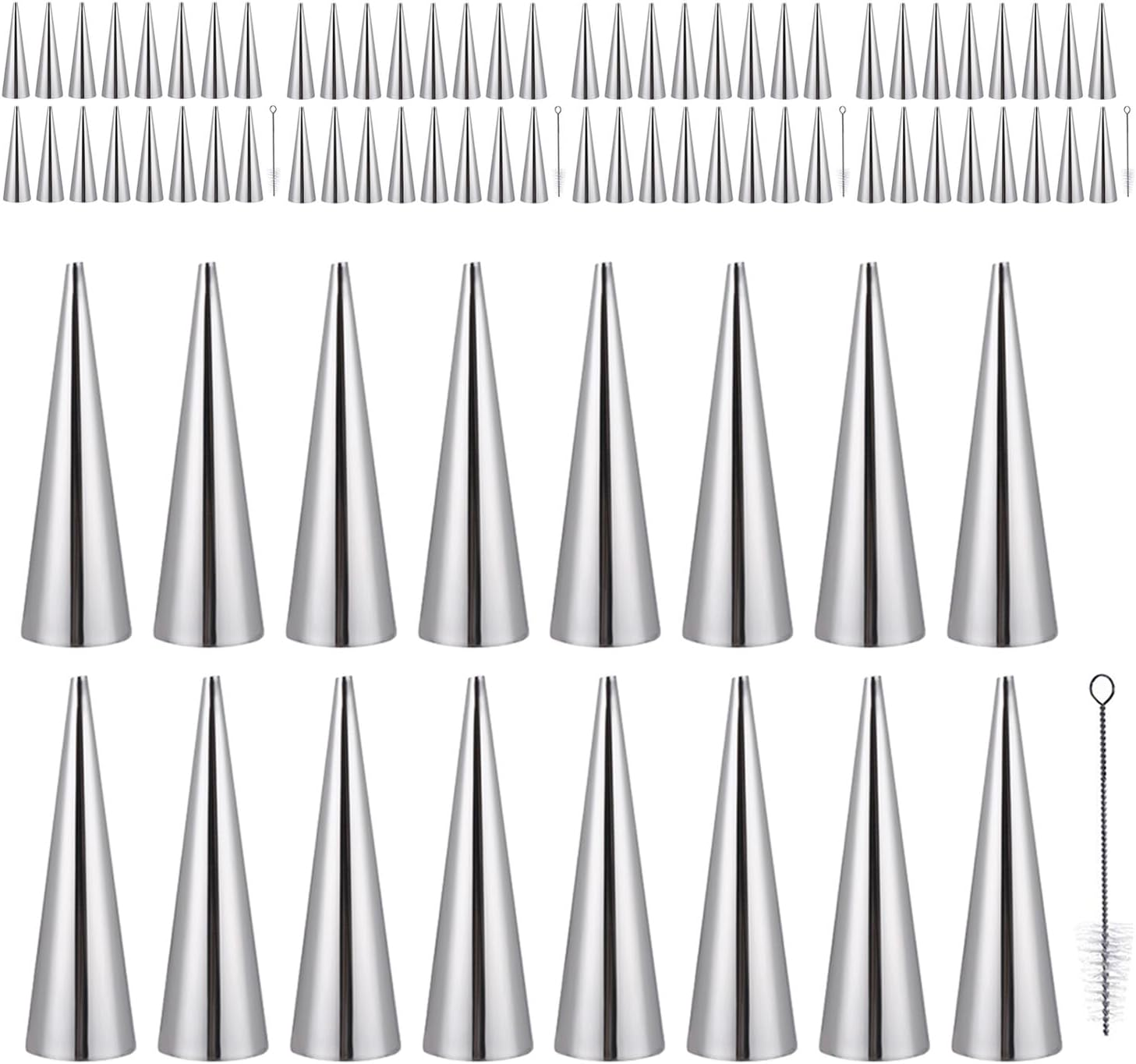 Jojofuny 80Pcs Stainless Steel Baking Tools Conical Horn Molds Croissant Pastry Maker Molds for Baking Home Use image number 5
