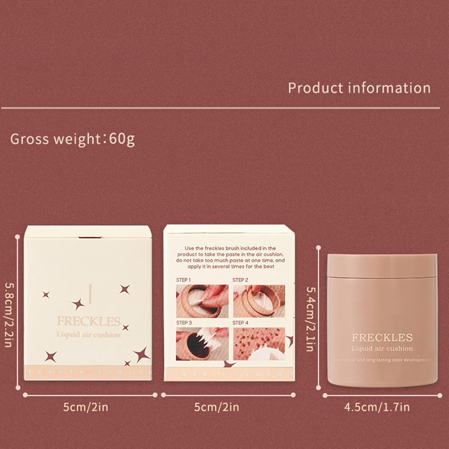 Freckles Pen, Speckles Pen, Beauty Water-Resistant Fake Freckles Stamps Liquid Air Cushion for Skin Makeup Enhancement Natural Look image number 6