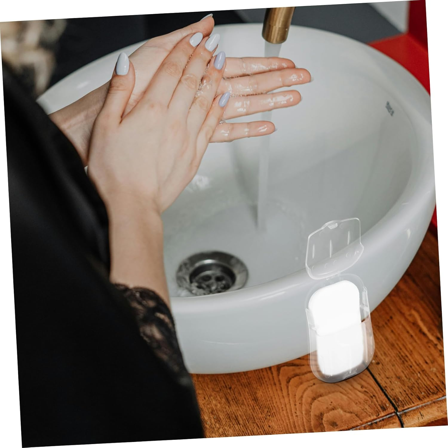 OSOLADY Travel Soap Sheets Hand Cleaning Soap Slices Boxes Packing for Family Camping Trip