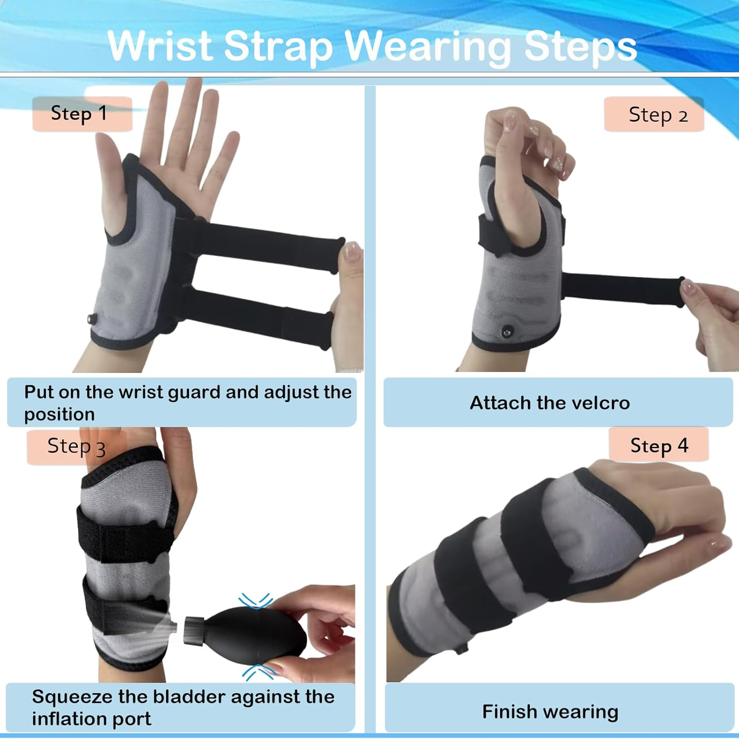 Avaneeny Wrist Brace for Carpal Tunnel Night Support, Inflatable Wrist Support with Air Compression for Relieving Pain Caused by Tendonitis, Arthritis and Sprains, Adjustable Hand Brace -Left image number 3