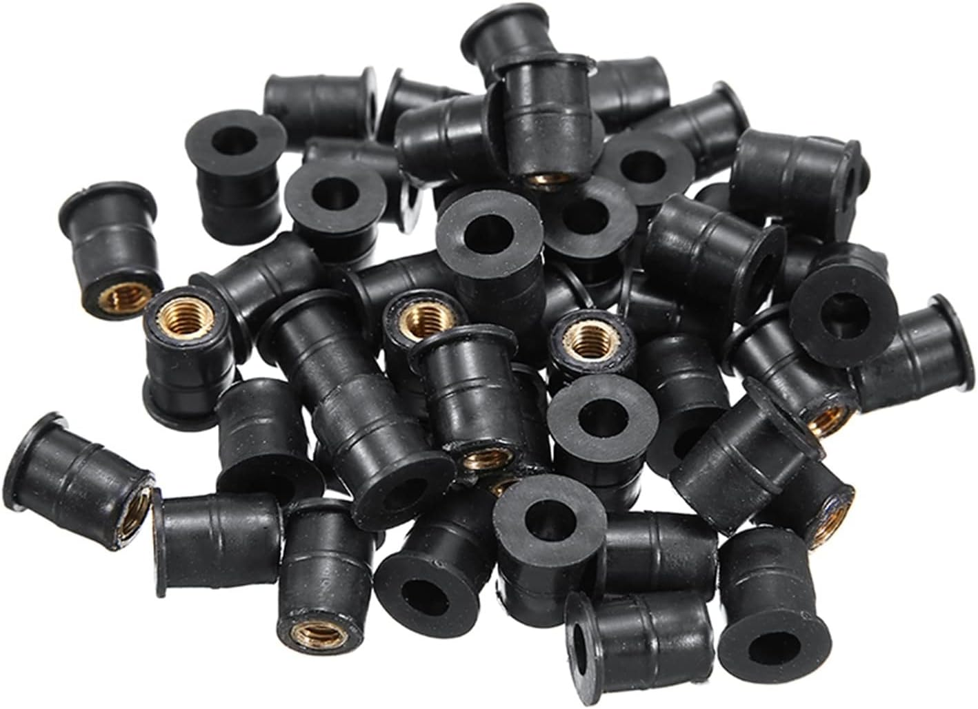 TURRA 50Pcs/Set Motorcycle Scooter M5 Metric Rubber Well Nuts Windscreen Windshield Fairing Cowl Accessories