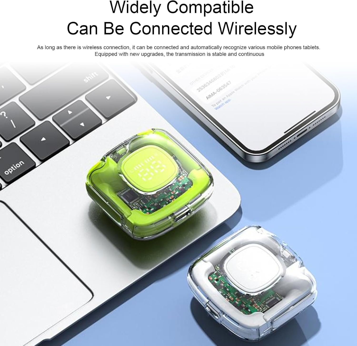 Translator Device, Intelligent Voice Translator Earbuds, 144 Language Translator, Wireless Bluetooth Instant Voice Translation Device, Translator Headphones for Learning on (White) - Black image number 6