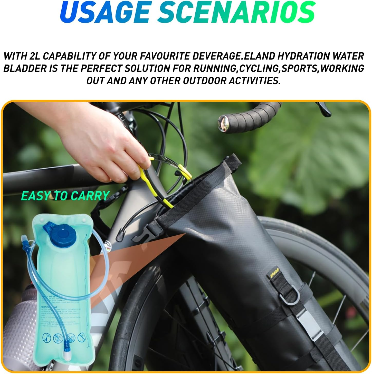 Premium 2 Liter Hydration Bladder, Upgraded Leak-Proof Water Reservoir for Backpack, Bpa-Free Hydration Pack for Outdoor Adventures, Hiking, Running, Climbing & More image number 5