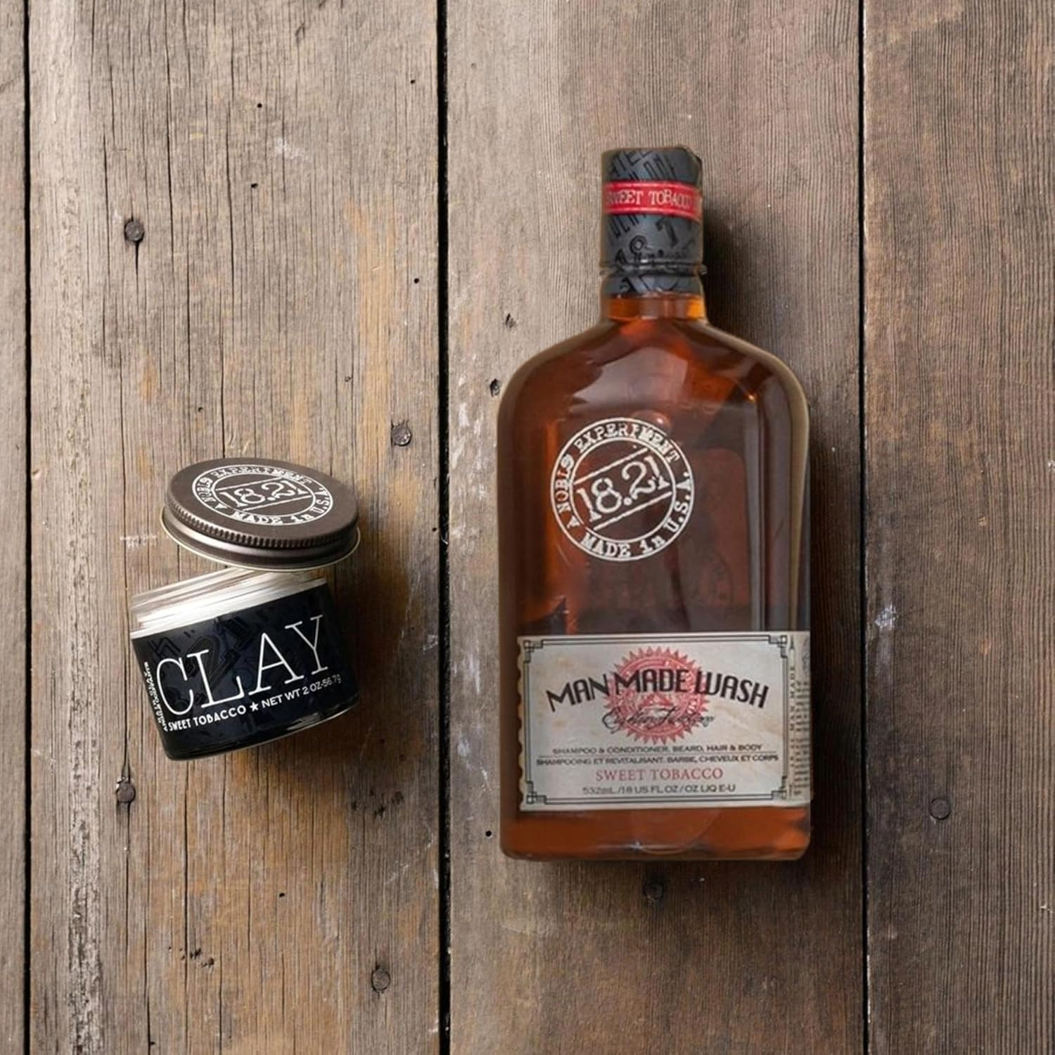 Book of Good Grooming Volume 9 Set - Spiced Vanilla by 18.21 Man Made for Men - 2 Pc 18Oz Man Made Wash 3-In-1 Shampoo, Conditioner and Body Wash, 3.4Oz Spirits Spritzer Body Spray