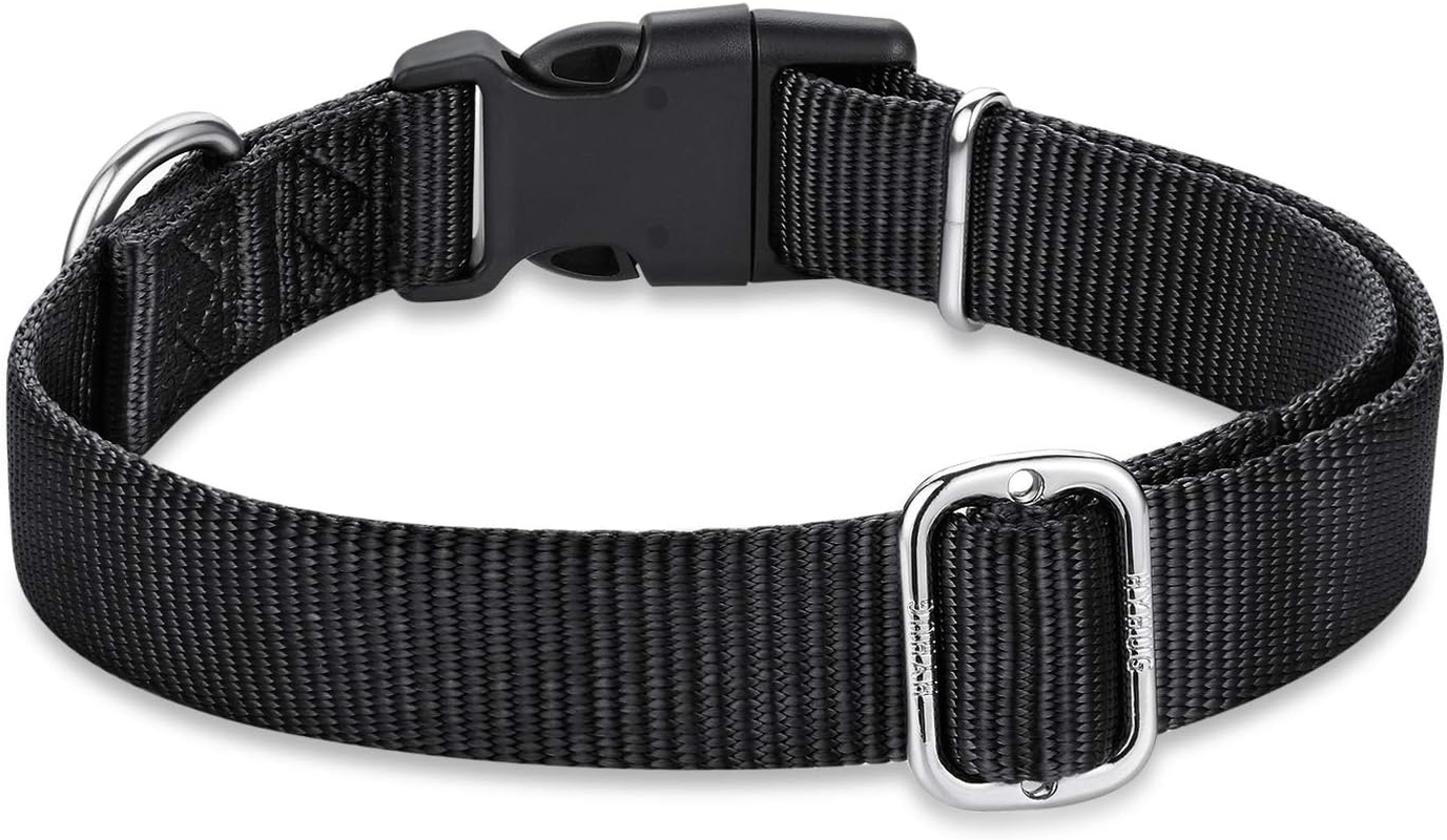 Hyhug Dog Collar with Quick Release Buckle, Heavy Duty Nylon, Basic Collar for Medium Dogs Daily Use Walking Jogging(Medium, Black) image number 5