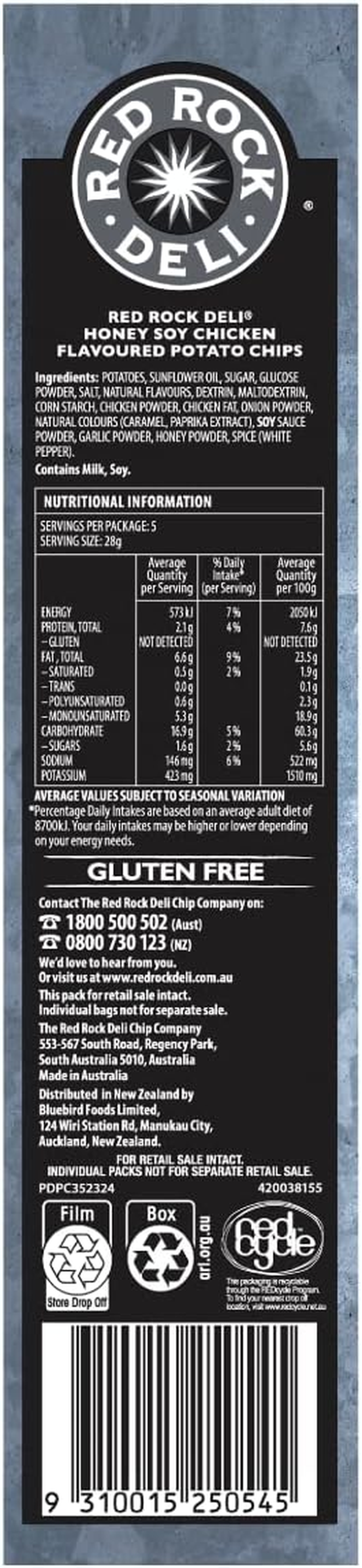 Red Rock Deli Honey Soy Chicken Premium Potato Chips 140 G image number 4