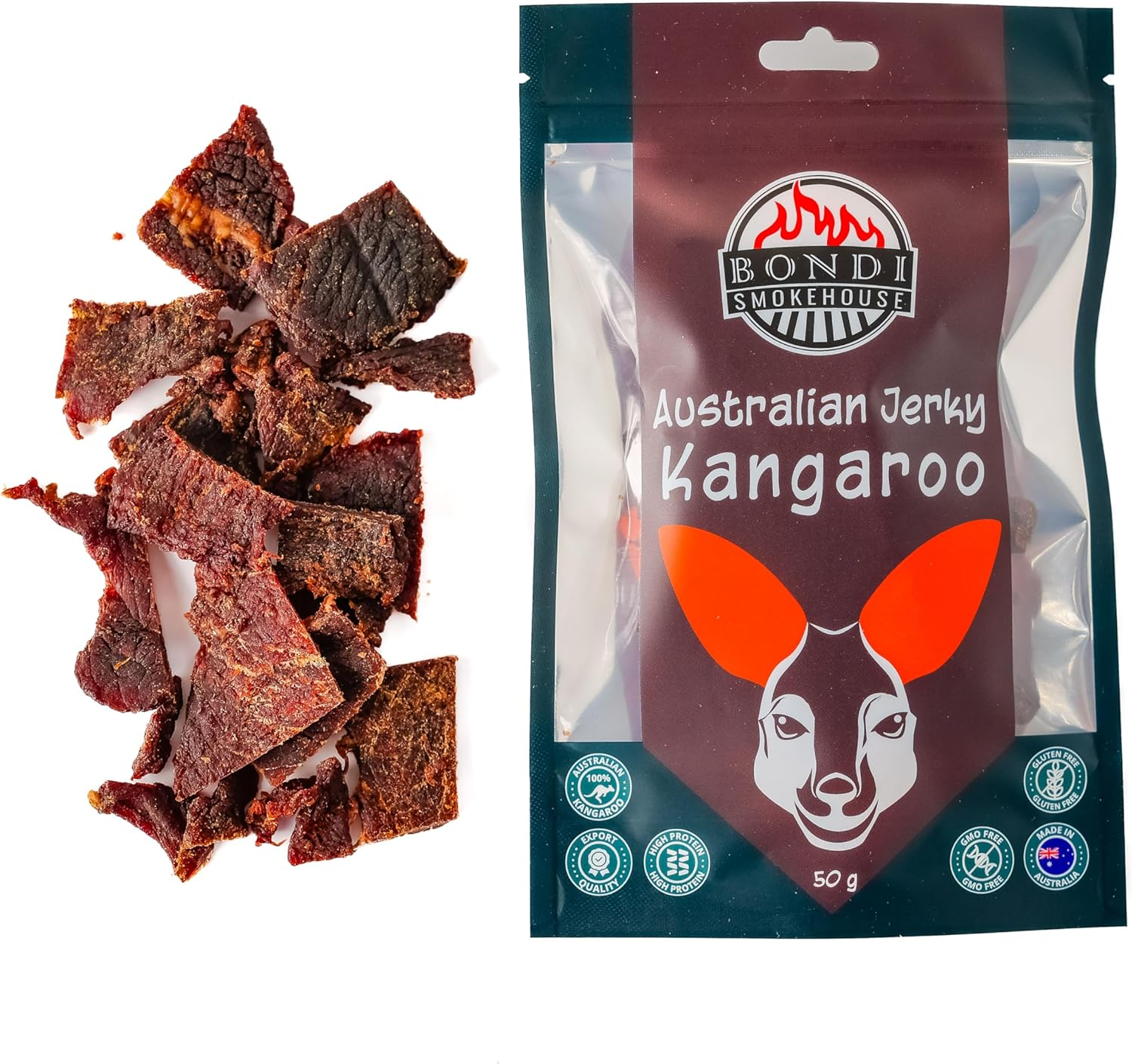 Exotic Jerky Pack 3X - Emu, Kangaroo, Crocodile - Bondi Smokehouse - Product of Australia image number 1