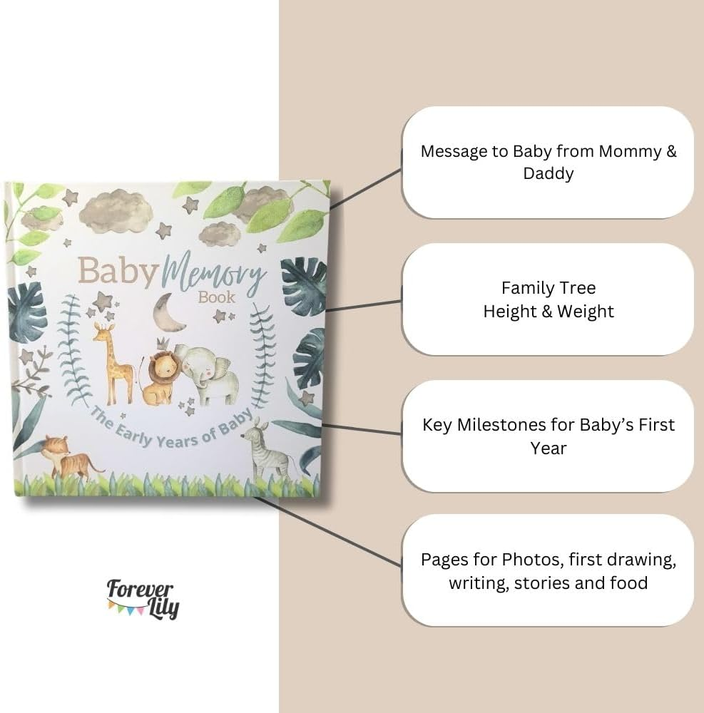 Baby Milestone Memory Book - First Year Journal - Gloss Hardback 36 Pages - New Baby Gift image number 4