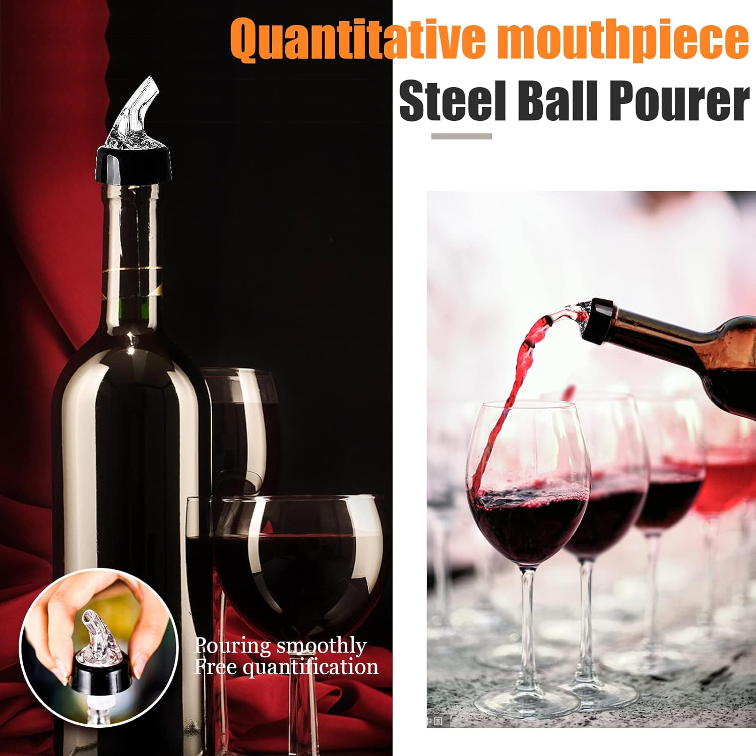 8 Pack Automatic Measured Bottle Pourer 30Ml/1Oz, Measured Wine Pourer Liquor Pour Spout for Liquor Bottles Alcohol Wine Bottles