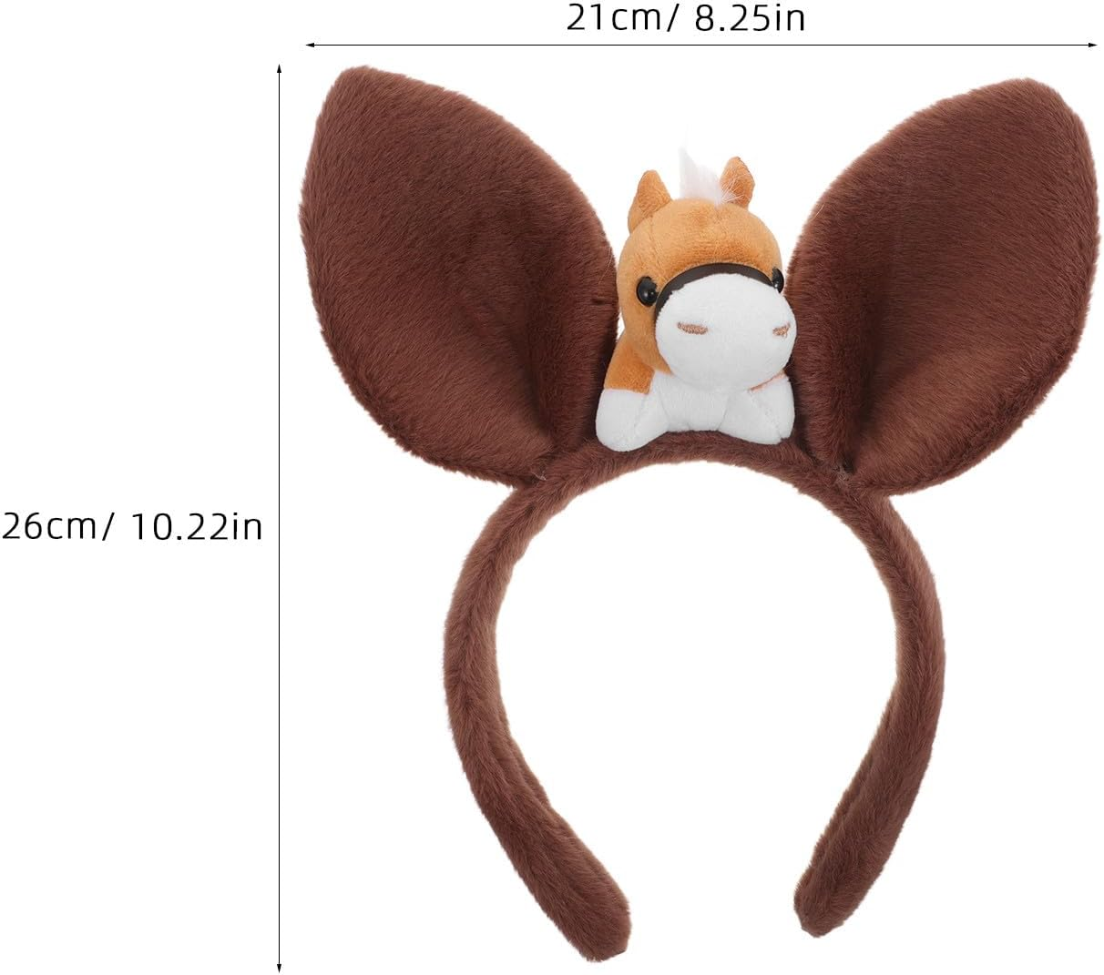 TEHAUX Farm Animal Horse Headband - Costume Hair Accessories - Plush Horse Ear Cartoon Headwear - Funny Animal Ears Headband for Farm Themed Events image number 6