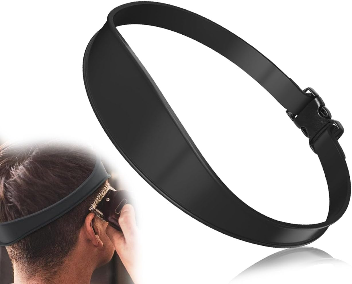 Lhbwhiz Hair Cutting Tool, Silicone Neckline Shaving Template, Curved Adjustable Hair Cutting Band, Curved Hair Trimming Guide, Hair Cutting Aid, Salon Barber Tools, for DIY Home Haircuts