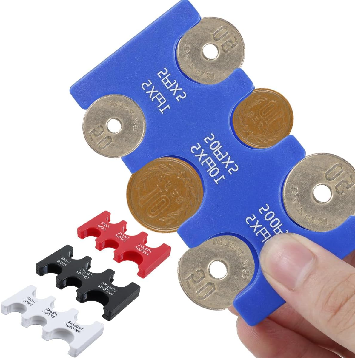 4Pcs Japanese Yen Coin Holder, Portable Yen Coin Case with 6 Slots, Space Saving Yen Coin Organizer and Storage for Coins,Reusable Yen Coin Dispenser for Shopping Travel Women Men image number 5