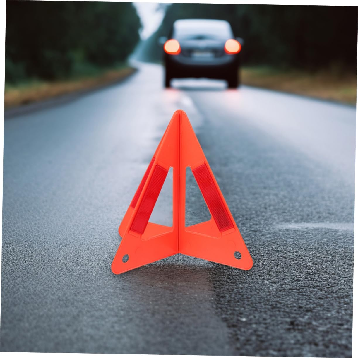 Happyyami 3Pcs Reflective Emergency Safety Triangles Vehicle Warning Triangles Foldable Roadside High Visibility Safety Signs for Car Breakdown and Highway Use image number 2