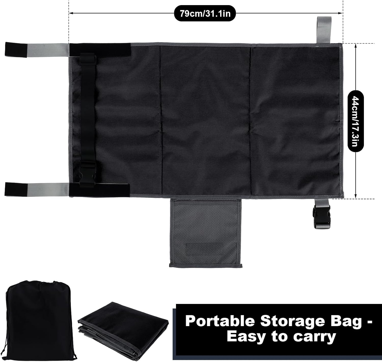 Airplane Seat Extender for Kids, Plane Travel Foot Rest Kids, Airplane Footrest Airplane Travel Essentials for over 2 Years Old Children (Black) image number 3