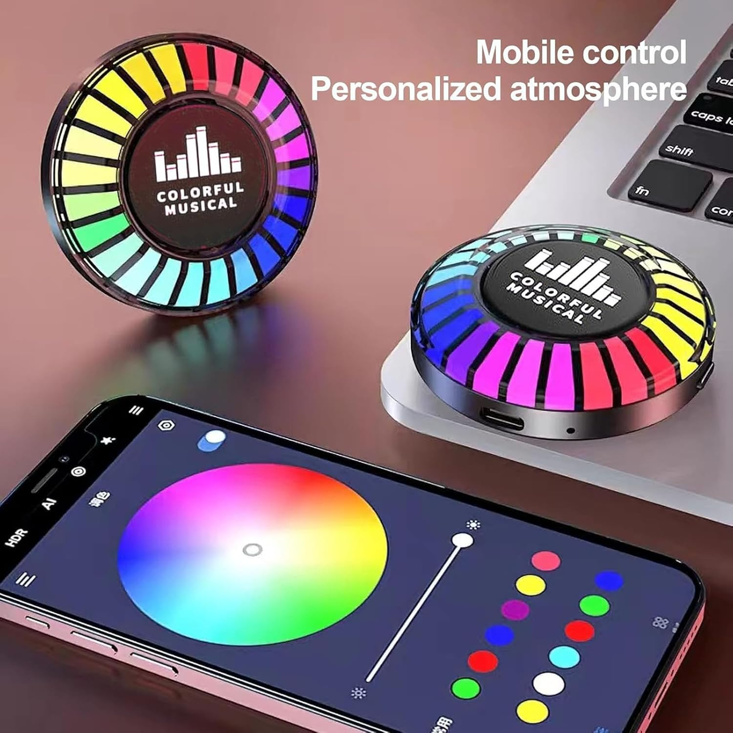 Mini Bluetooth Speaker with RGB Rhythm Lights, Rechargeable Portable Wireless Bluetooth Bone Conduction Humbird Speaker, Turn Anything into Speakers, for Travel image number 2